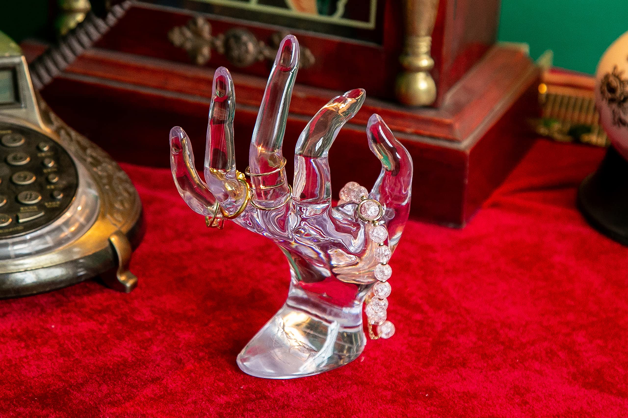 Transparent Hand Form Ring Holder - Jewelry Display Stand for Bracelets & Watches | Y2K Room Decor