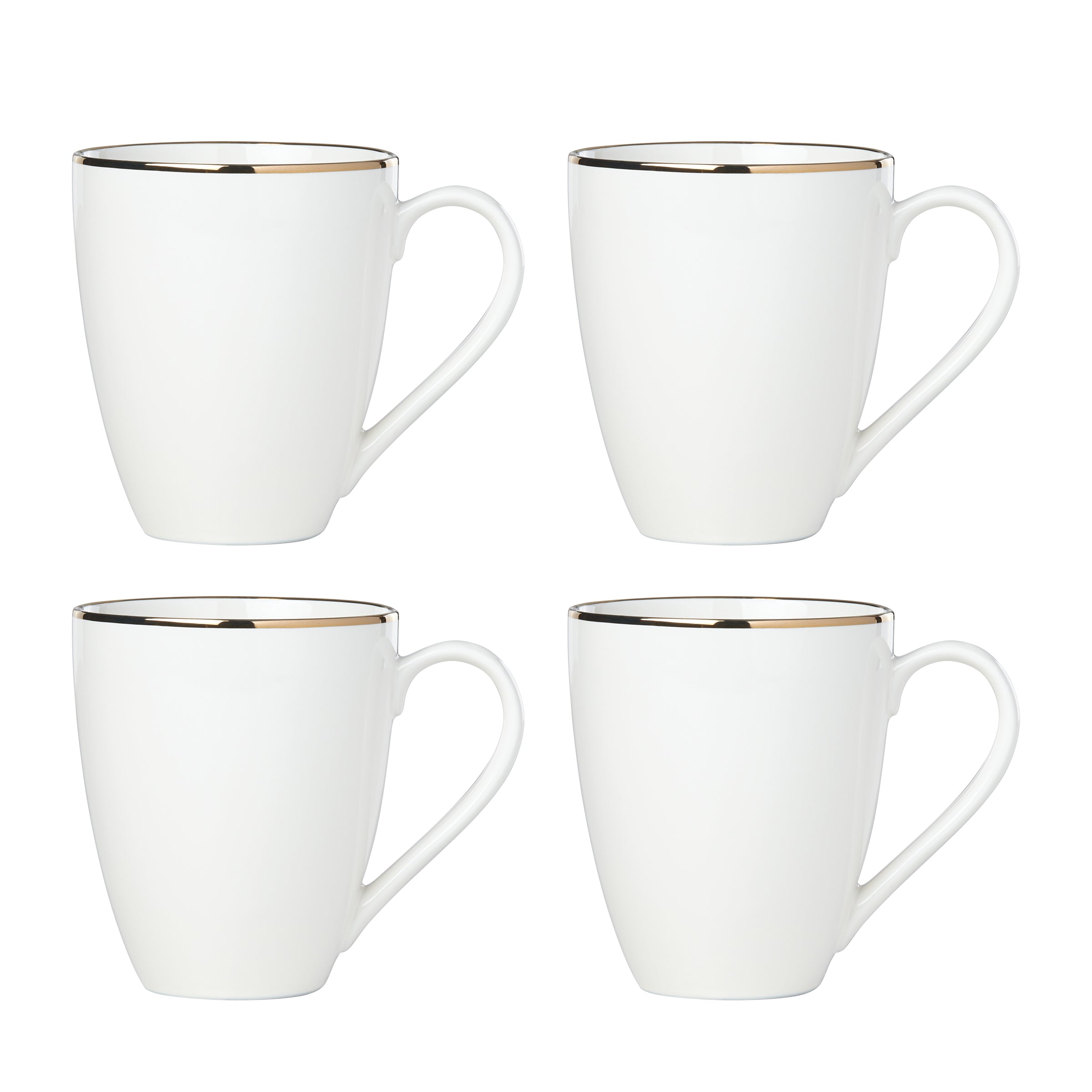 Trianna Coffee Mugs Set of 4 - 12oz Ceramic Tea Cups with Handle, Dishwasher Safe - Perfect for Home, Office & Gifts