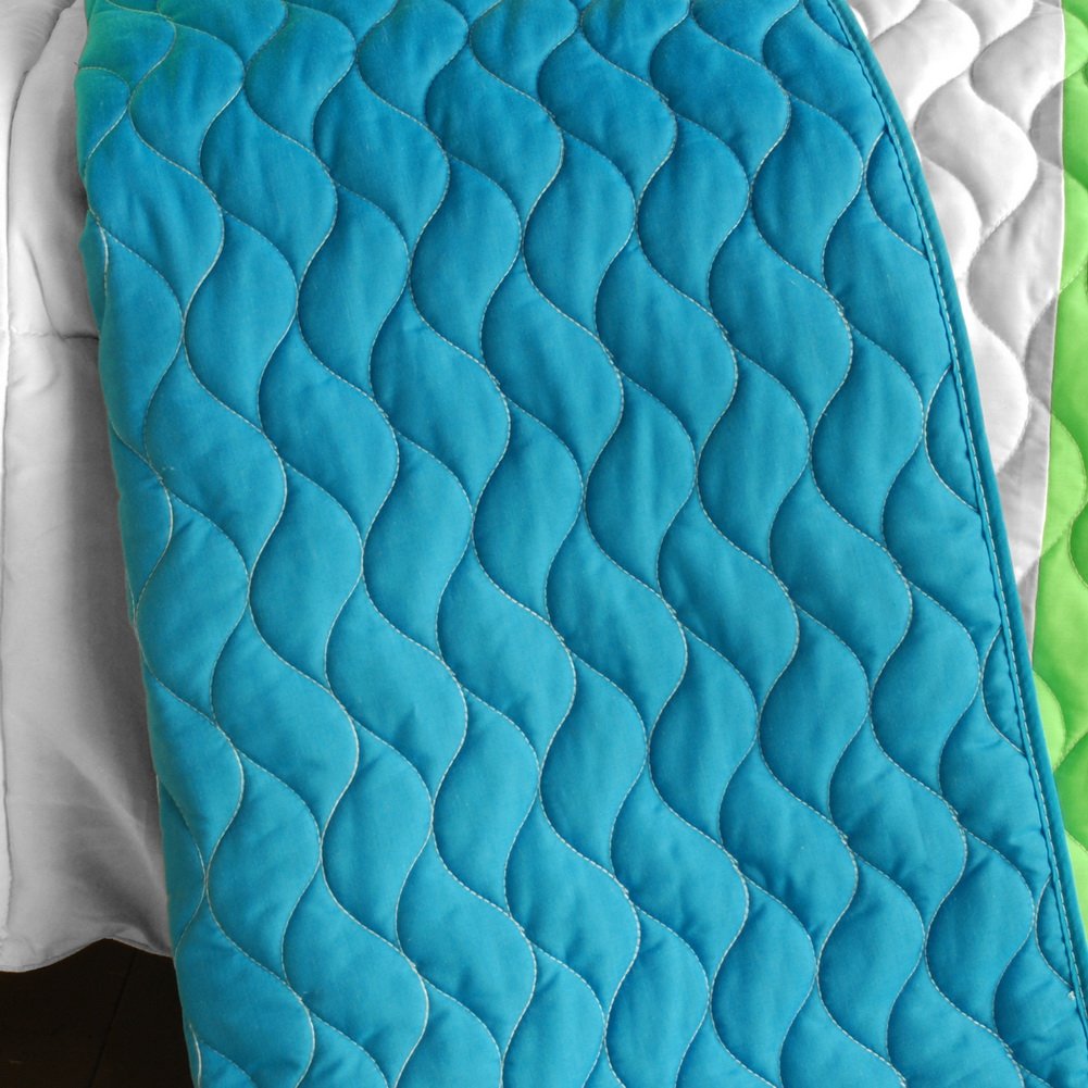 Sofia Jannok Geometric Patchwork Quilt Set - Vermicelli Quilted Bedding for Full/Queen Size - Modern Boho Bedroom Decor for Cozy Home & Guest Room
