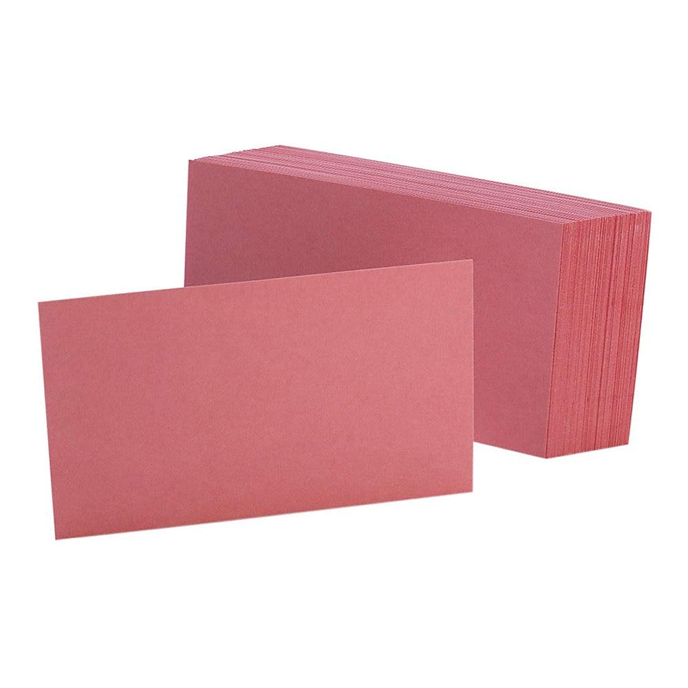 ESS7320CHE - 100-Pack Plain Index Cards in Cherry Color for Study Notes, Flashcards, and Office Organization (3x5 Inches)