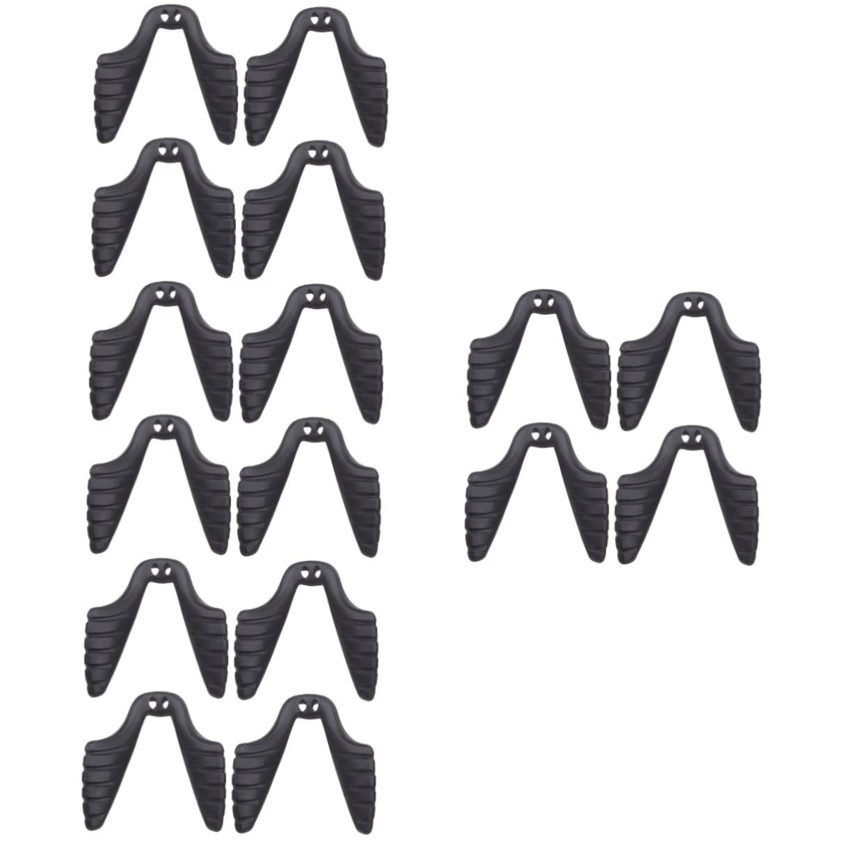 VILLCASE 16 Pairs Silicone Nose Pads for Glasses - Soft Comfortable Anti-Slip Eyewear Nose Support Pads (Black, Bypass Connected) - Perfect for Reading, Computer Use & Daily Wear