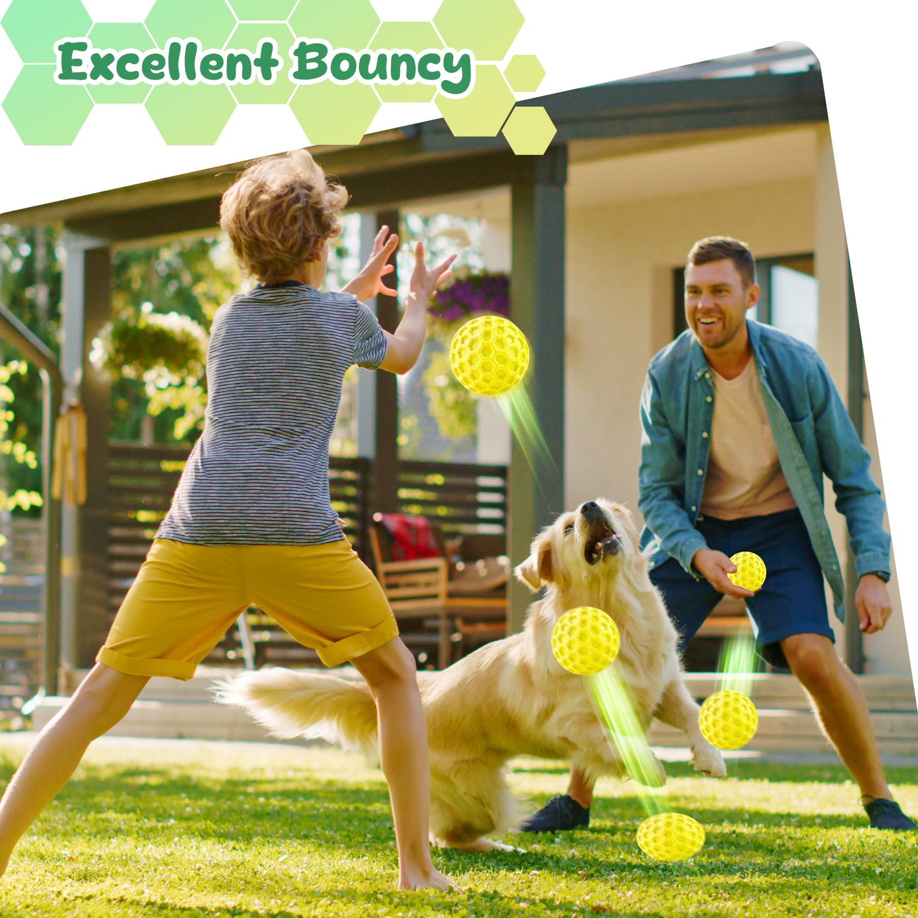Indestructible Squeaky Dog Toys for Aggressive Chewers - Durable Chew Balls for Large Dogs - Interactive Play & Training Toys - Perfect for Fetch, Tug-of-War & Outdoor Playtime