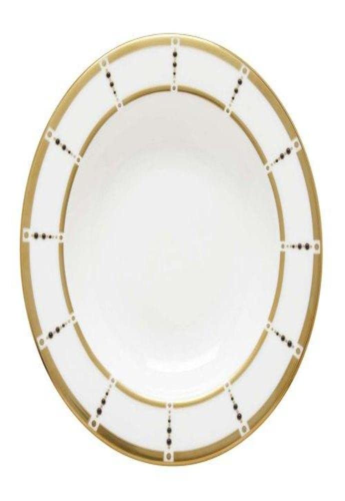 Lenox Sapphire Sophisticate Pasta Bowl - Elegant Rim Soup Bowl Set of 4, Microwave & Dishwasher Safe - Perfect for Italian Dining, Soup Serving, and Elegant Dinner Parties