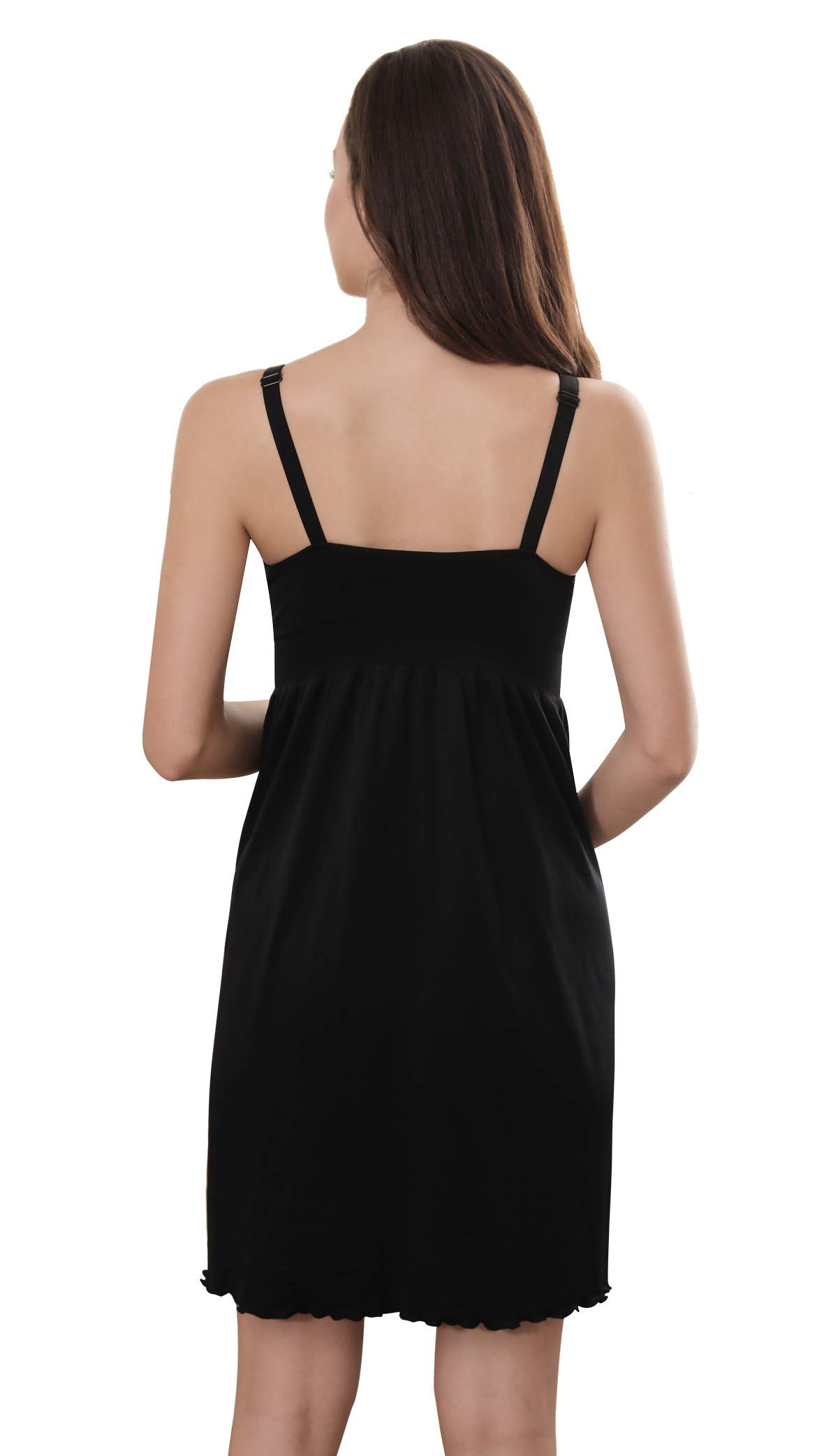 iLoveSIA Women's Seamless Maternity Nursing Dress with Built-in Bra - Soft Breastfeeding Nightgown, Adjustable Straps & Comfort Fit (Sizes S-3XL) | Perfect for Pregnancy, Postpartum & Nursing at Home or Hospital