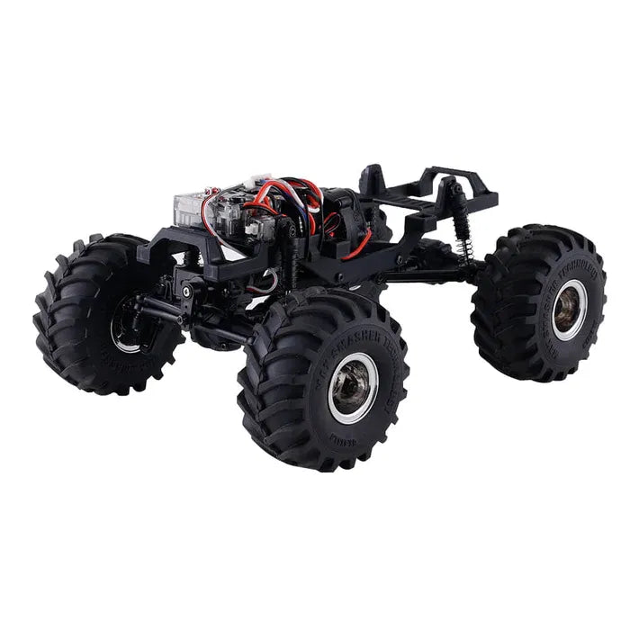 FMS FCX24 Max Smasher 1:24 Scale 4WD RC Monster Truck RTR with 2.4GHz Remote Control & Oversize Tires (V2) - Perfect for Off-Road Racing, Backyard Bashing and Indoor Crawling Adventures