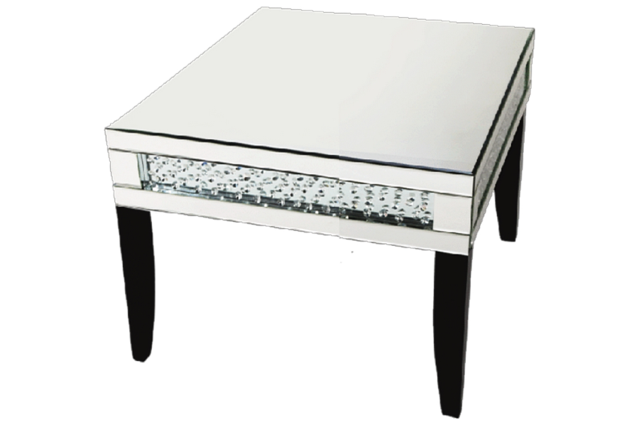 Stylish Beaded Side Table - Handcrafted Boho Accent Table for Living Room, Bedroom & Patio Decor - Small End Table with Wooden Frame & Beaded Design