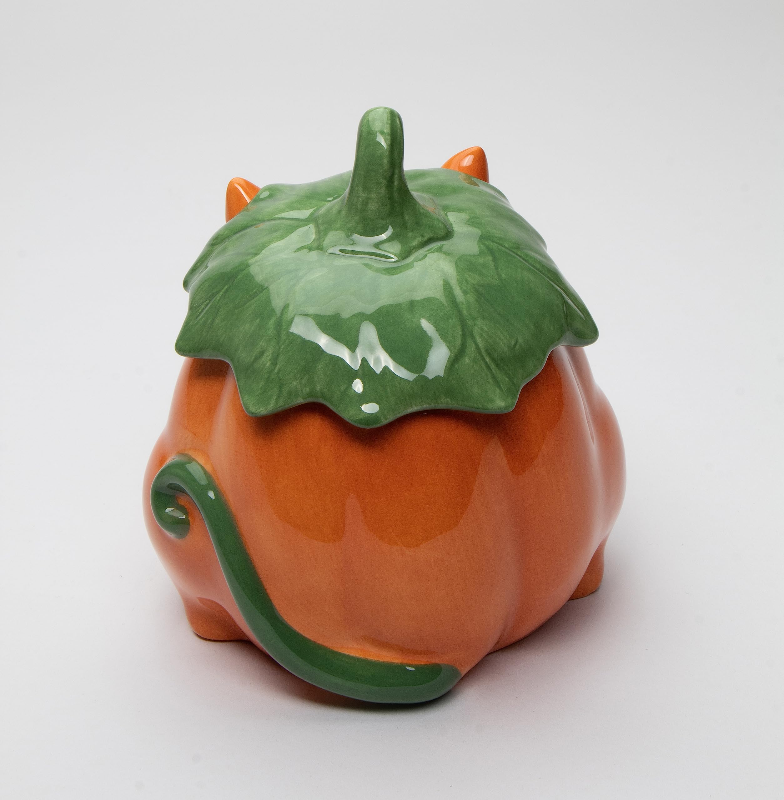 Premium Ceramic Whisker-Friendly Pumpkin Cat Treat Bowl - 7.25 Inch Height - Perfect for Halloween, Thanksgiving & Everyday Pet Snacks