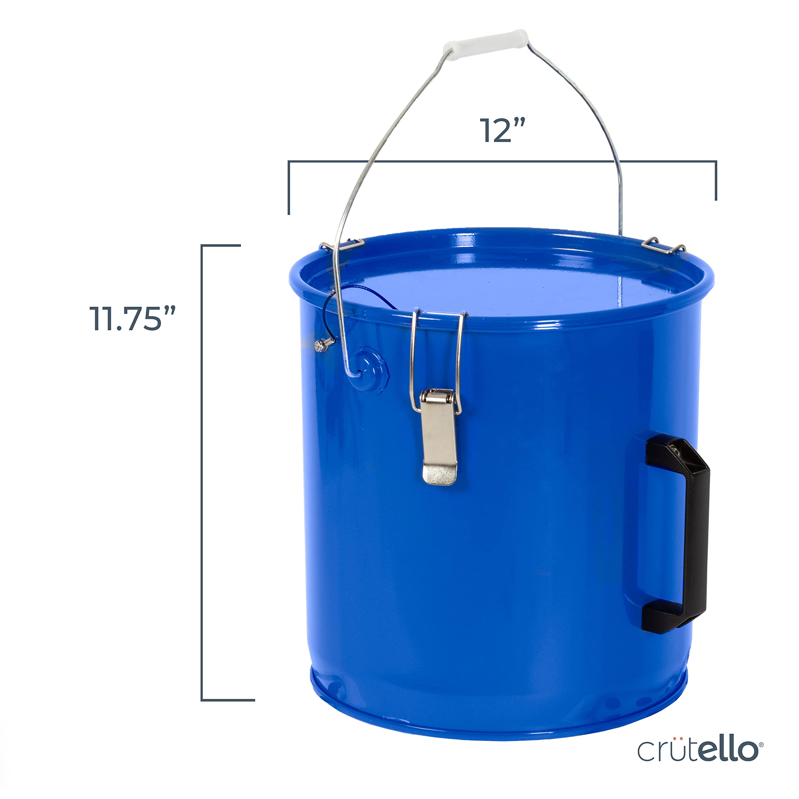 Crutello 6 Gallon Grease Disposal Bucket with Locking Lid - Safe Hot Oil Storage & Transport Container for Restaurants, Food Trucks & Home Kitchens - Perfect for Used Cooking Oil, Deep Fryer Oil & Grease Disposal