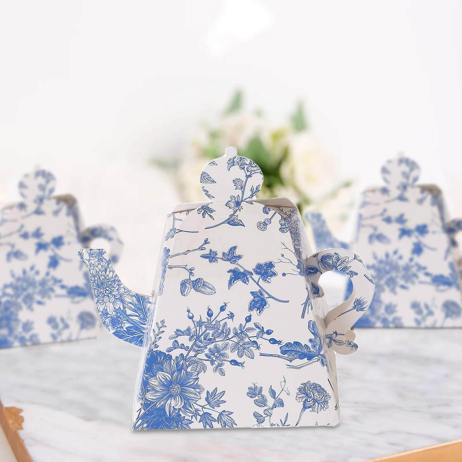 Efavormart 25 Pack Mini Teapot Gift Boxes - Floral Print for Tea Party Favors