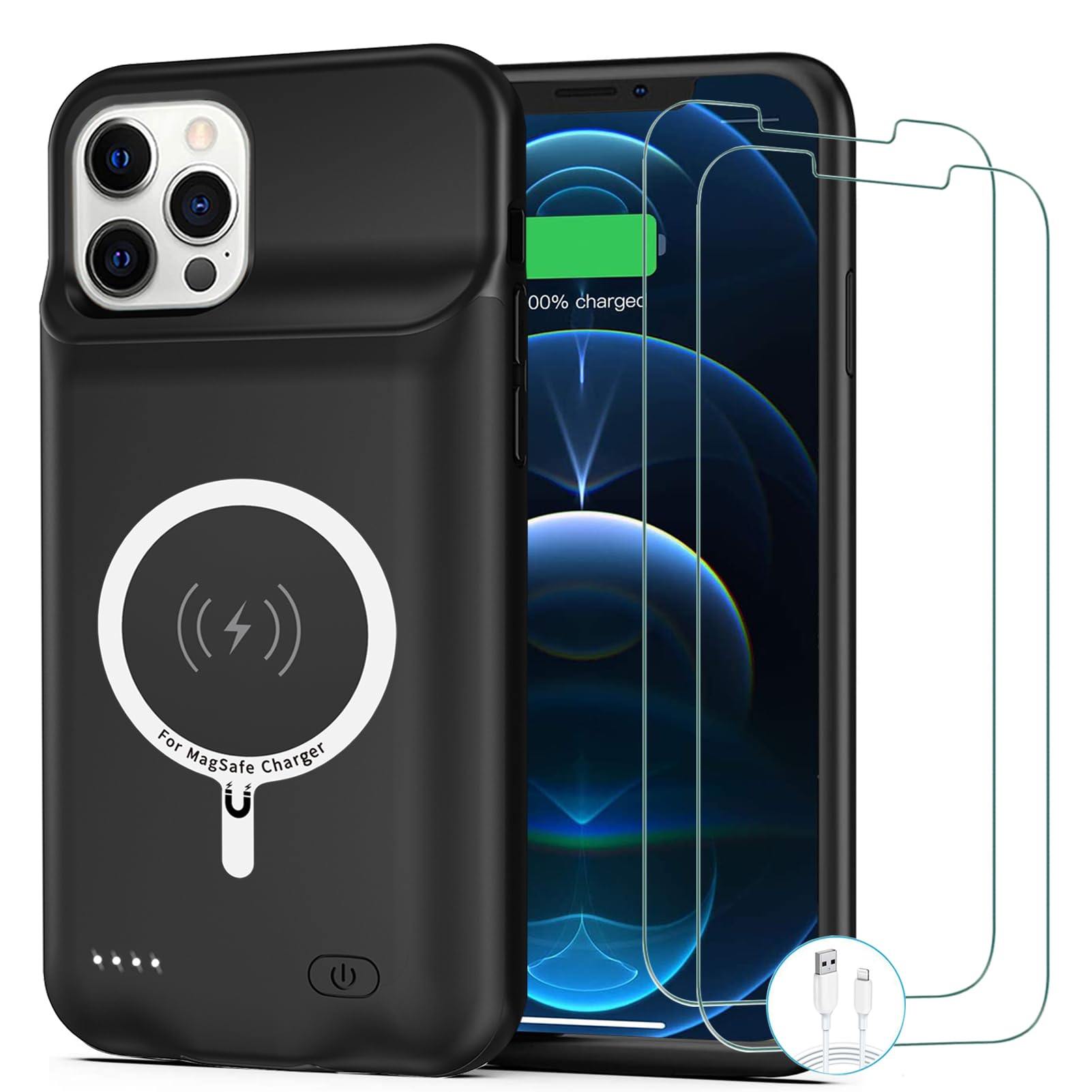 10800mAh Qi Wireless Charging Battery Case for iPhone 12 Pro Max (6.7