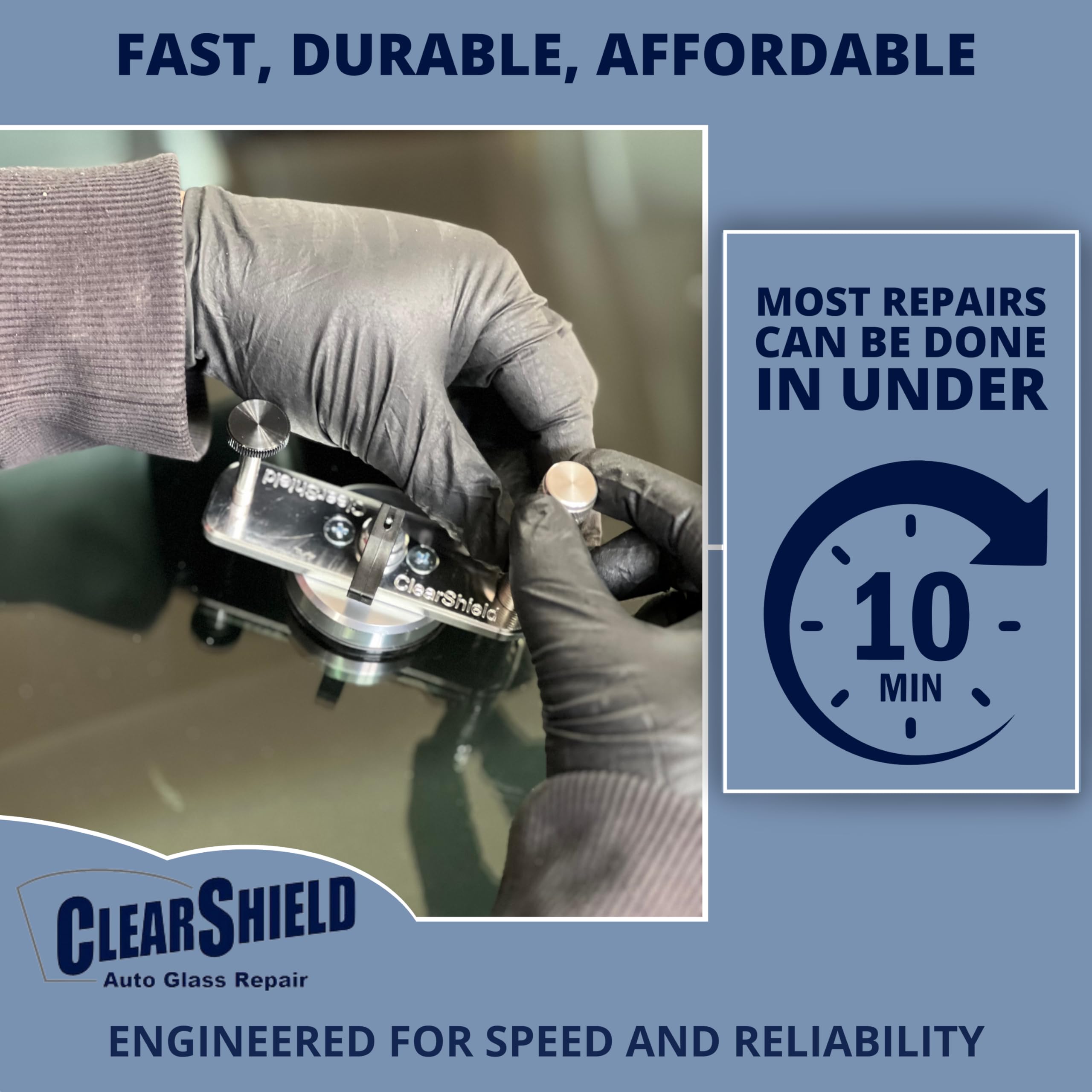 Clearshield Windshield Repair Kit - Professional Auto Glass Repair for Rock Chips & Cracks - Fixes 200+ Damages | Perfect for DIY Car Windshield Repairs at Home or On-the-Go