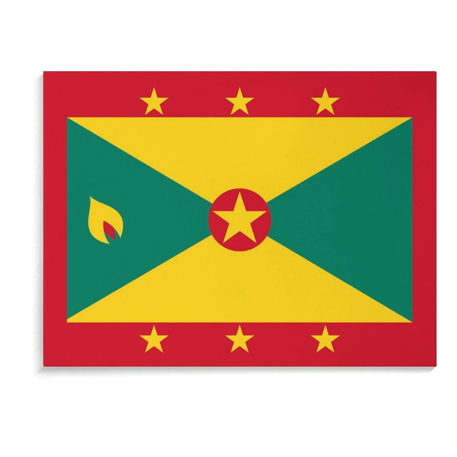 Grenada Flag Print Canvas Wall Art - Custom Bathroom Decor for Home, Living Room, Office & Restaurant | Tropical Island Themed Wall Hanging Picture