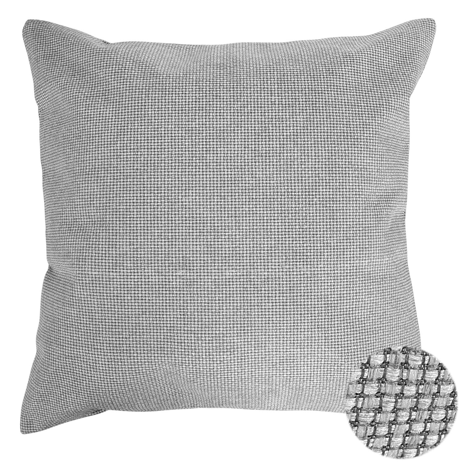 Deconovo Handmade Decorative Throw Pillow Covers 18x18 Inch - Light Grey Faux Linen Cushion Covers for Sofa, Bed, Car & Home Decor