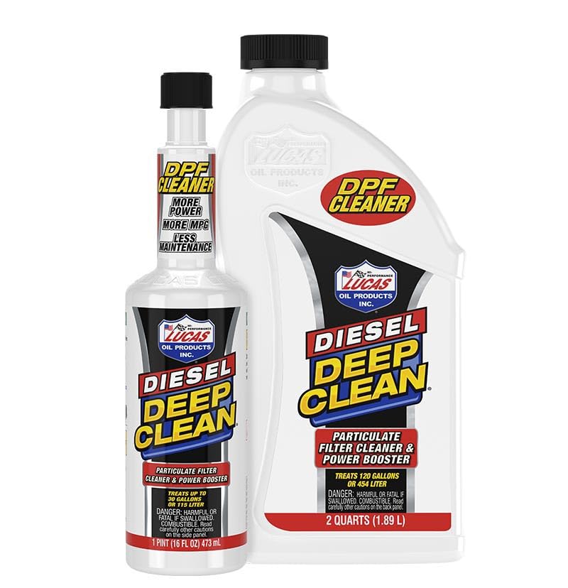 Lucas Oil 10872 Diesel Deep Clean Engine Oil Treatment – 16 oz Bottle for Improved Performance & Fuel Efficiency – Ideal for Diesel Trucks, Heavy Equipment & Marine Engines
