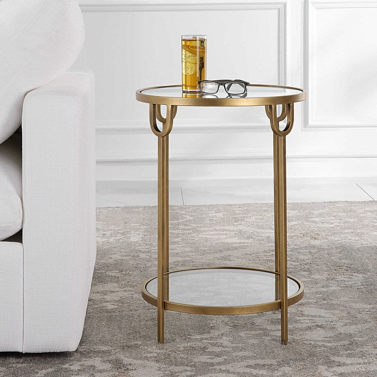 Modern Aluna Side Table - Small End Table for Living Room, Bedroom & Office - Stylish Nightstand with Sturdy Metal Frame - Perfect for Coffee, Books & Decor