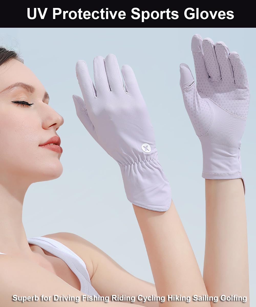 Ultra Thin Full Finger UV Protection Gloves for Women - Sun Protection Driving Gloves for Outdoor Activities, Gardening, and Daily Use