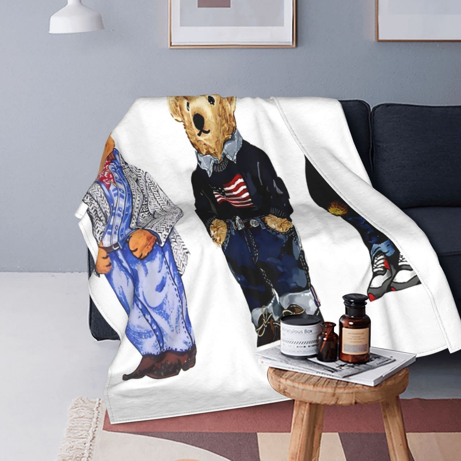 Premium Polo Bear Fleece Throw Blanket - Ultra Soft Plush Blanket 80