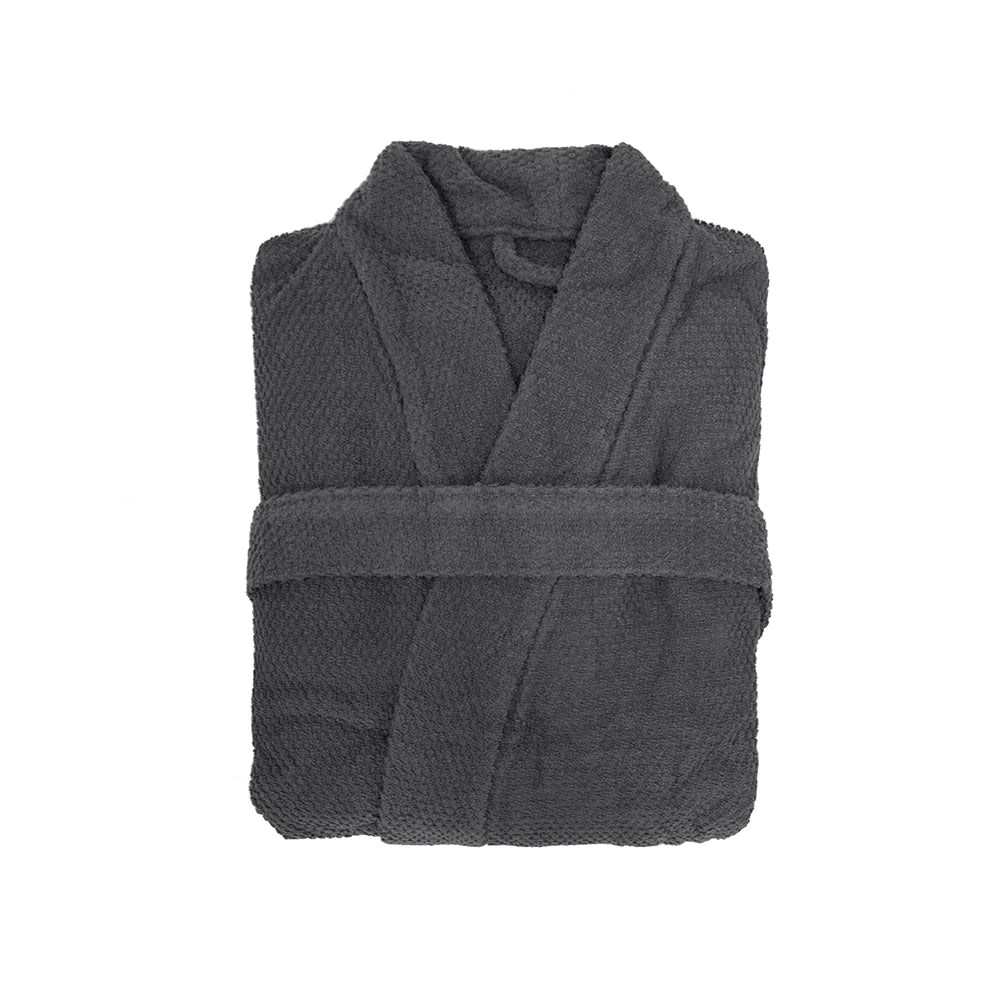 Angove CHARCOAL Cotton Bath Robe by Bambury - Soft & Absorbent Spa Robe for Women & Men - Perfect for Home, Hotels & Beach Cover-Up