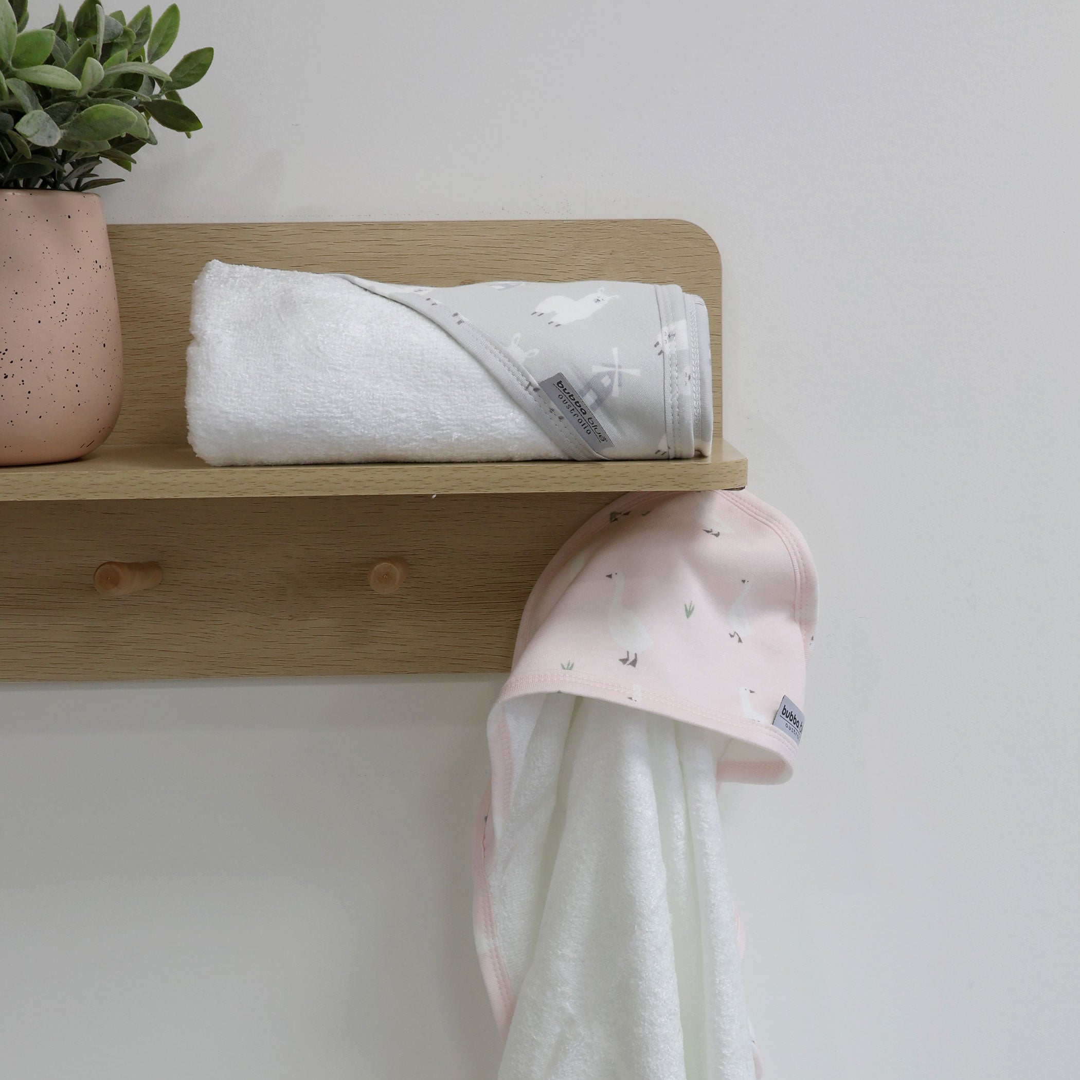 Premium 2-Pack Hooded Baby Towel Set - Soft Blush & Grey for Newborns, Infants & Toddlers | Perfect for Bath Time, Swimming, Beach Trips & Nursery Essentials