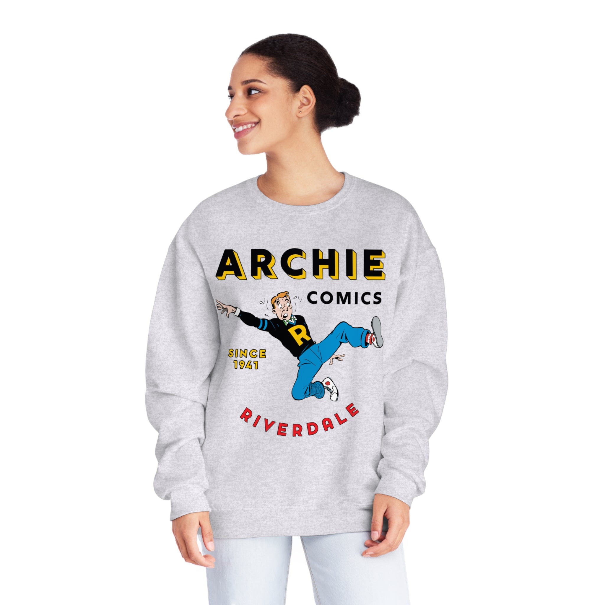 Archie Comics Since 1941 Unisex NuBlend® Crewneck Sweatshirt Featuring Archie Andrews - Retro Comic Style Cotton Pullover for Men & Women - Perfect for Casual Wear, Comic Conventions & Gift Giving