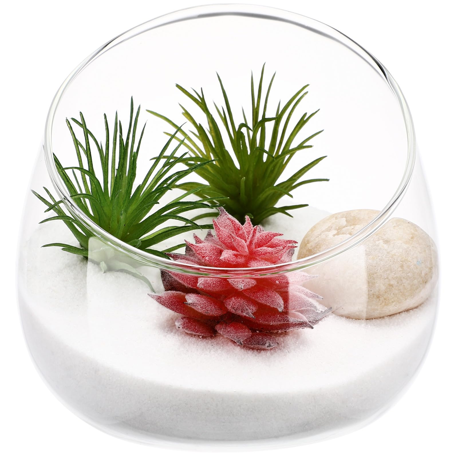 Angoily Cut Glass Bowl Vase - Elegant Terrarium Container, Candle Holder, Candy Dish & Planter for Home Decor, Centerpiece, Floral Arrangements & DIY Projects