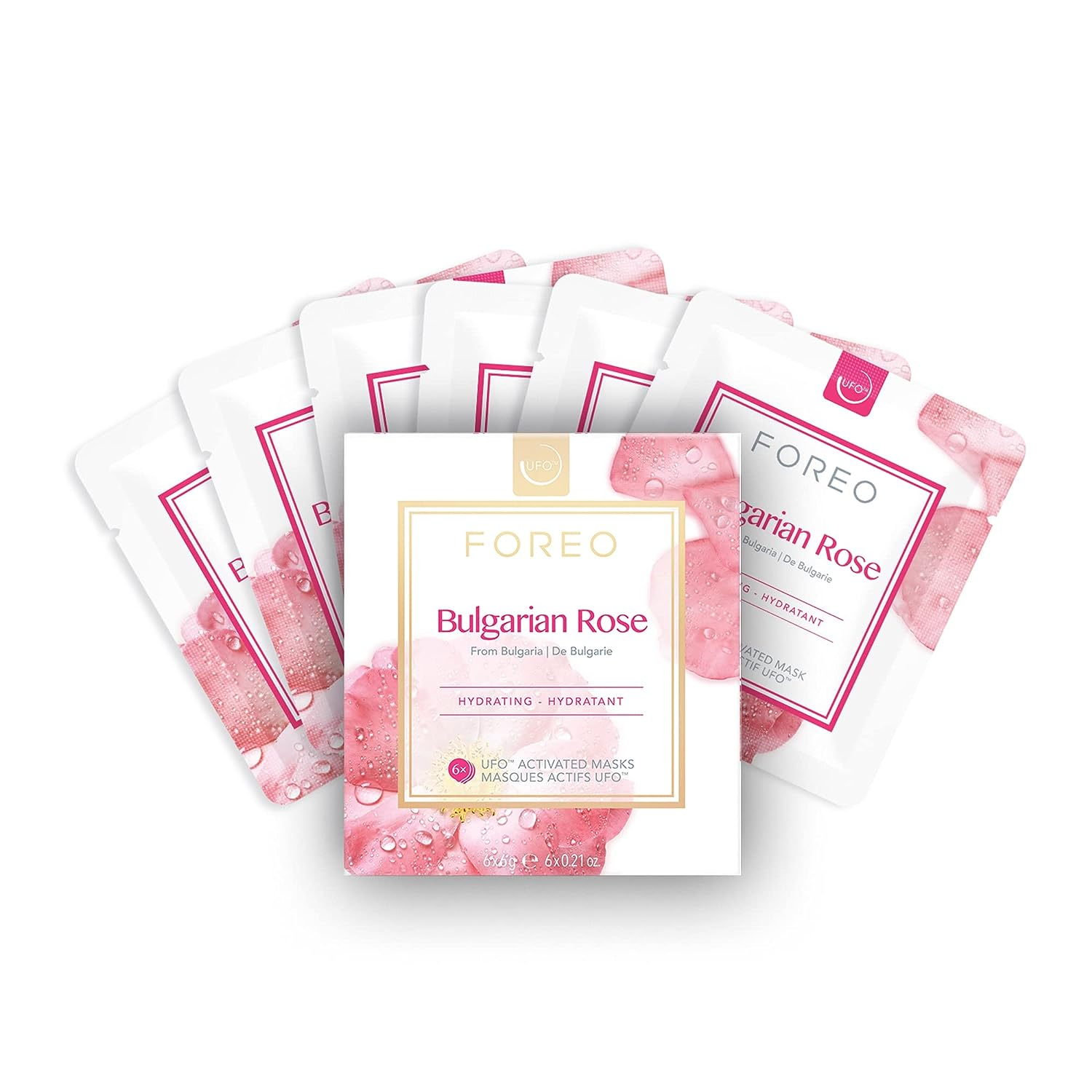 FOREO UFO Smart Facial Mask Device with Bulgarian Rose - Hydrating & Anti-Aging Treatment for Glowing Skin | Perfect for Spa Nights & Skincare Routines