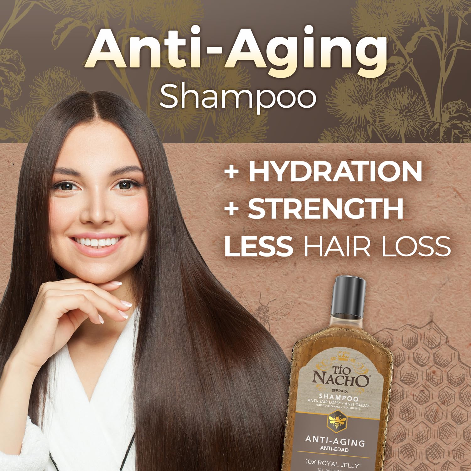 Tio Nacho Younger Looking Revitalizing Shampoo with Royal Jelly - 14 oz | Anti-Aging Hair Care for Thicker, Healthier Hair | Perfect for Daily Use & Damaged Hair Repair