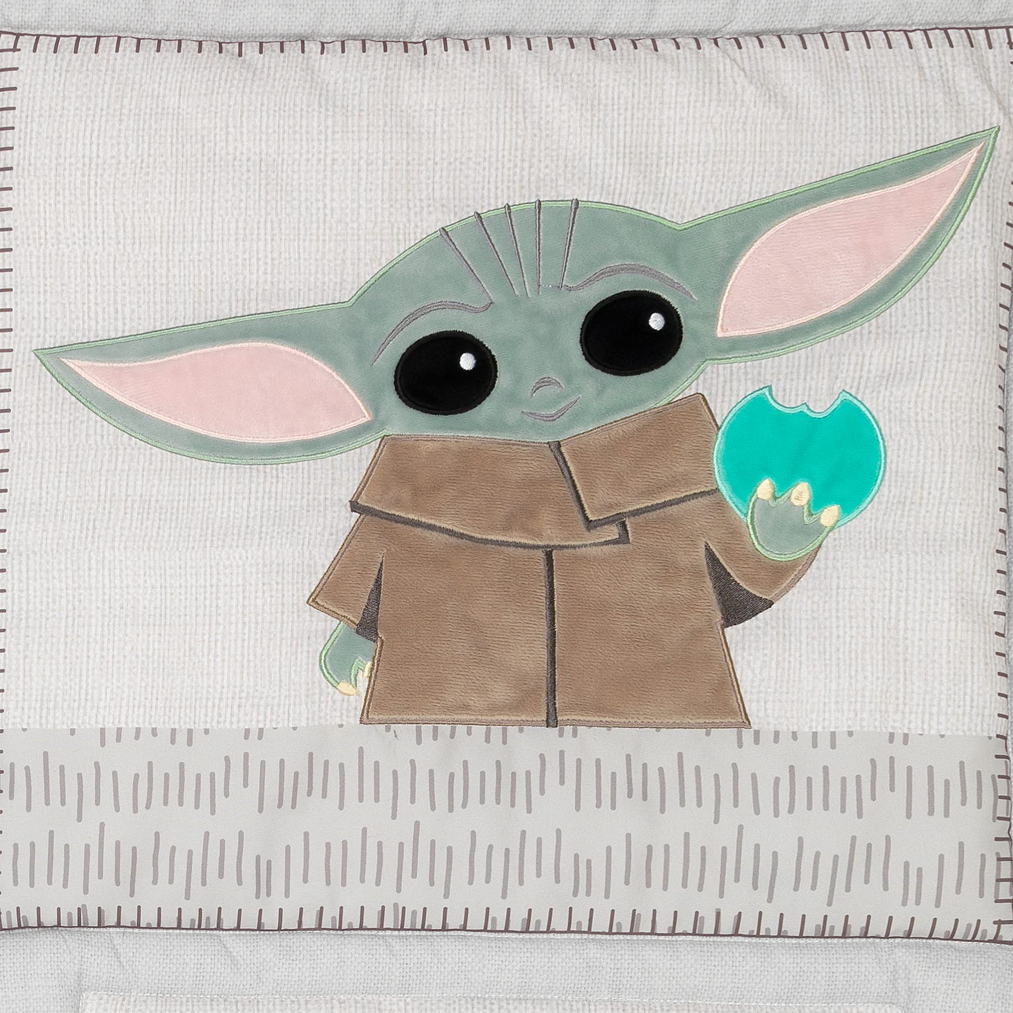 Lambs & Ivy Star Wars The Child Baby Yoda 3-Piece Crib Bedding Set for Nursery | Soft & Safe Baby Bedding for Newborns & Infants | Perfect for Star Wars Themed Nursery Decor