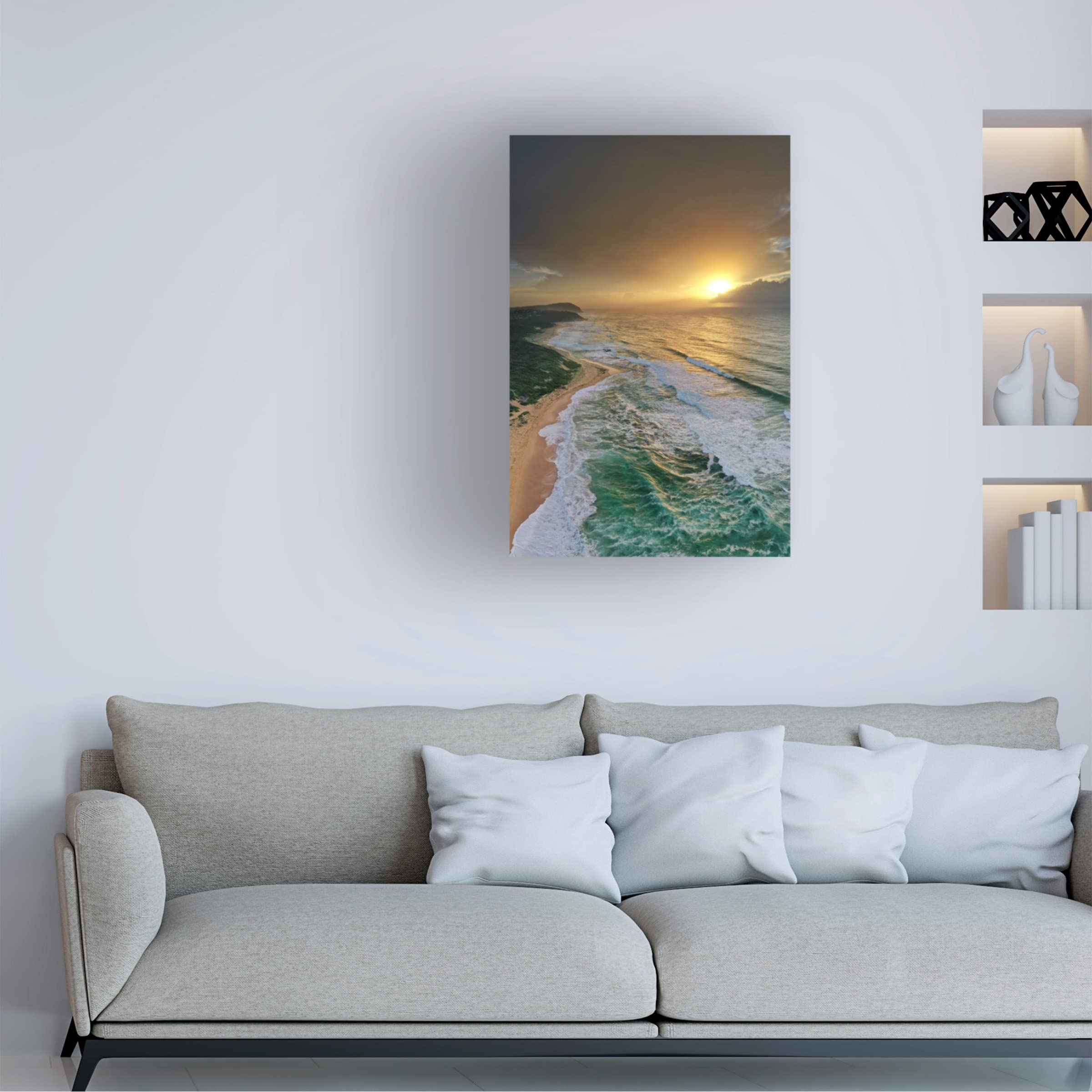 Trademark Fine Art 'Wamberal Beach Sunrise' Canvas Print by Beata Czyzowska Young - Stunning Coastal Wall Decor for Living Room, Bedroom & Office