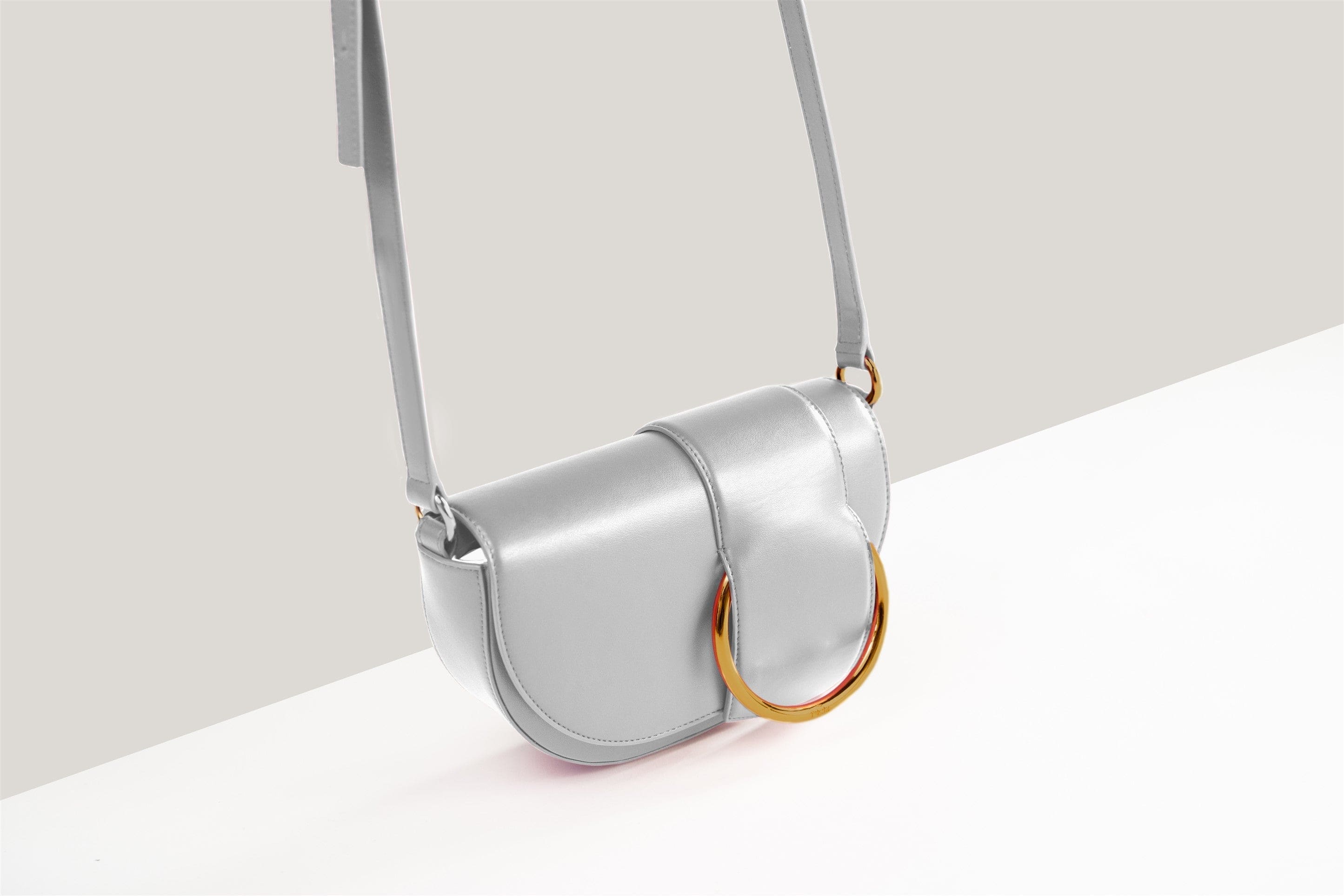 Luna Vegan Leather Shoulder Bag for Women - Silver | Stylish & Cruelty-Free Apple Leather Purse for Work, Travel & Everyday Use