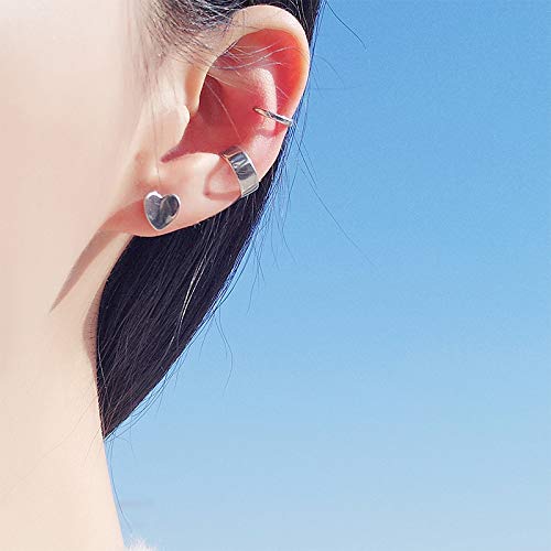 Minimalist 925 Sterling Silver Small Hoop Clip On Earrings for Women & Teens - Hypoallergenic Cartilage Ear Cuffs, No Piercing Fashion Jewelry - Perfect for Everyday Wear, Parties & Gifts