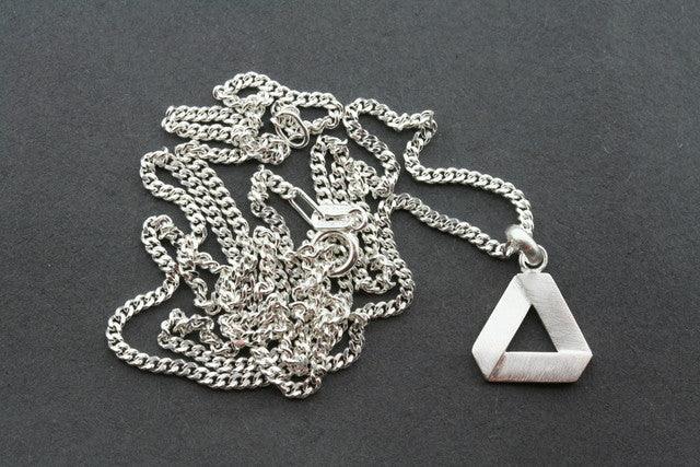 Elegant Folded Triangle Pendant Necklace with 45cm Link Chain - Perfect for Casual Wear, Date Nights & Special Occasions