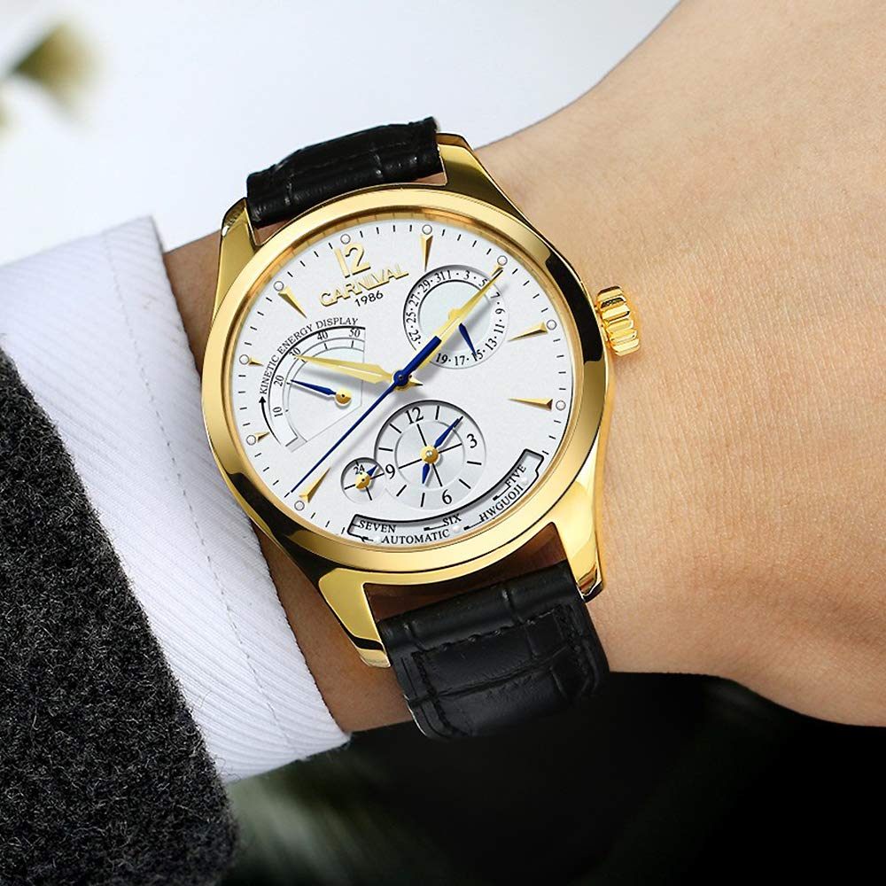 Automatic Men's Analog Dress Watch with Kinetic Energy Display - Stylish Casual Timepiece for Business, Office & Everyday Wear