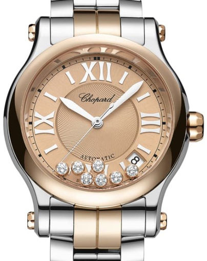 Chopard Happy Sport Ladies Watch - Stainless Steel & Ethical Rose Gold with Diamonds | Luxury Women's Timepiece for Everyday Wear, Special Occasions & Gift Giving