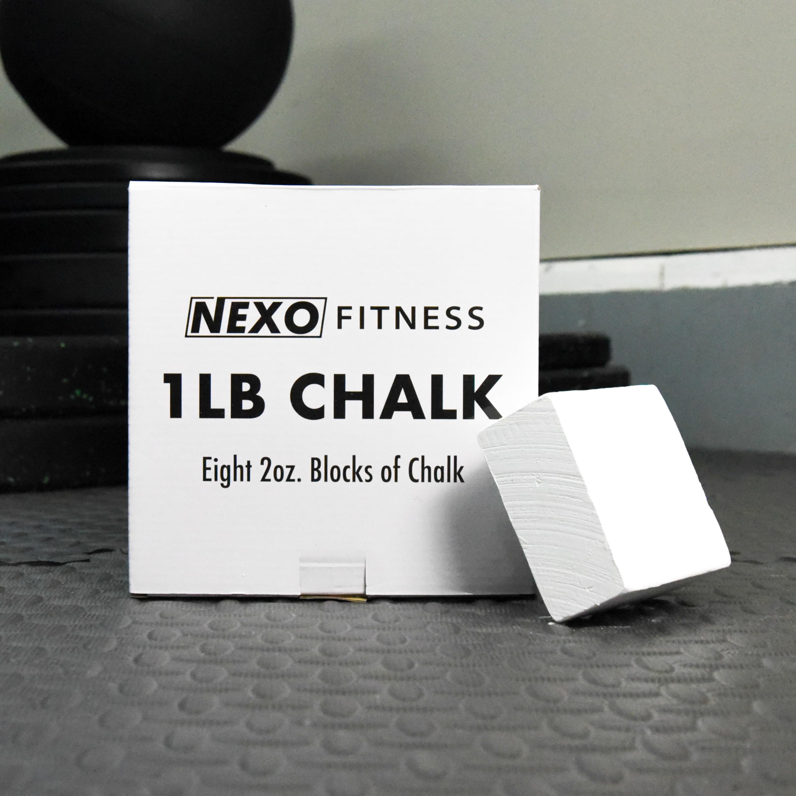 Nexo Premium Gym Chalk for Weightlifting, Rock Climbing & ASMR - 1LB (Eight 2oz Blocks) | Non-Toxic, Crushable Magnesium Carbonate | Perfect for CrossFit, Powerlifting & Home Workouts