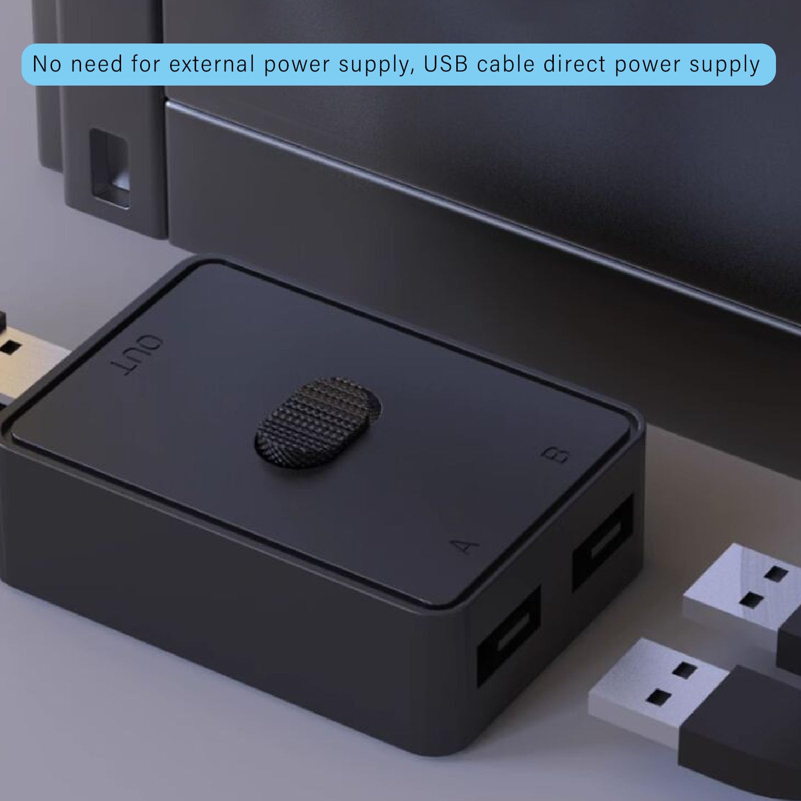 Annadue USB 3.0 Switch for Printer Scanner Mouse Keyboard - 2 Port Bi-Directional USB Sharing Hub for 2 Computers | Fast Data Transfer | One-Button Switching | Plug & Play | Perfect for Home Office & Multi-Device Workstations