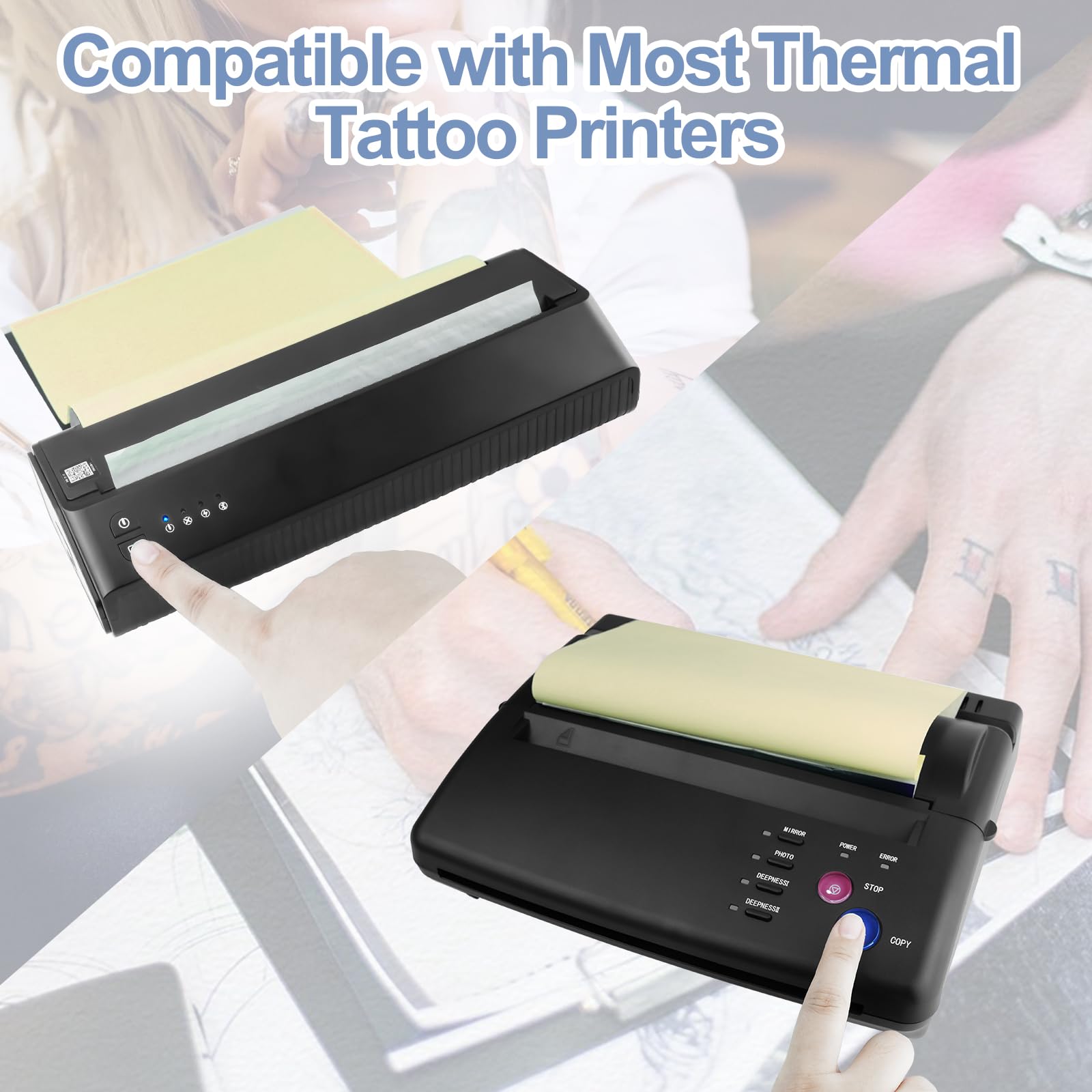INKCHUN 100 Sheets Tattoo Stencil Transfer Paper - A4 Size Thermal Tattoo Paper for Professional Tattoo Artists | Ideal for Tattoo Design Transfer, Permanent Makeup & Body Art Stenciling