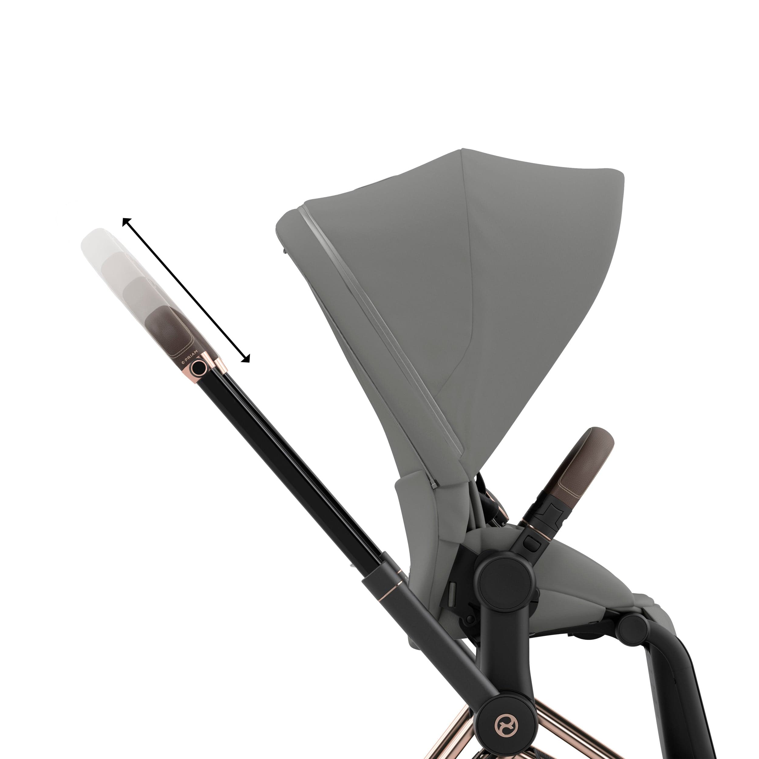 Cybex ePriam 2 Complete Stroller - Rose Gold/Brown Luxury Baby Stroller with All-Wheel Suspension | Perfect for Urban Walking, Shopping & Travel