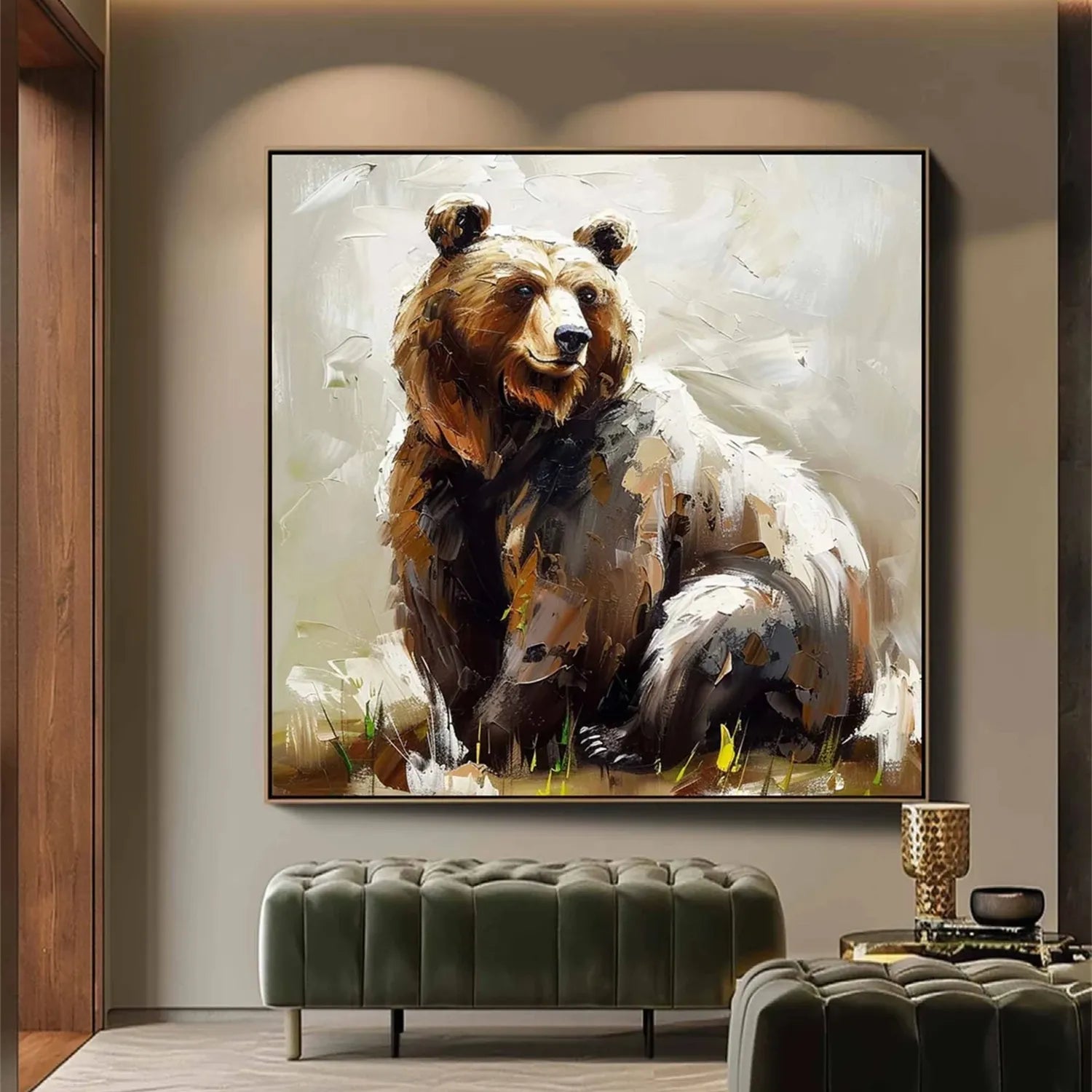 Frameless Stretched Canvas Animal Art Painting - Modern Wildlife Wall Decor for Living Room, Bedroom & Office | AP088