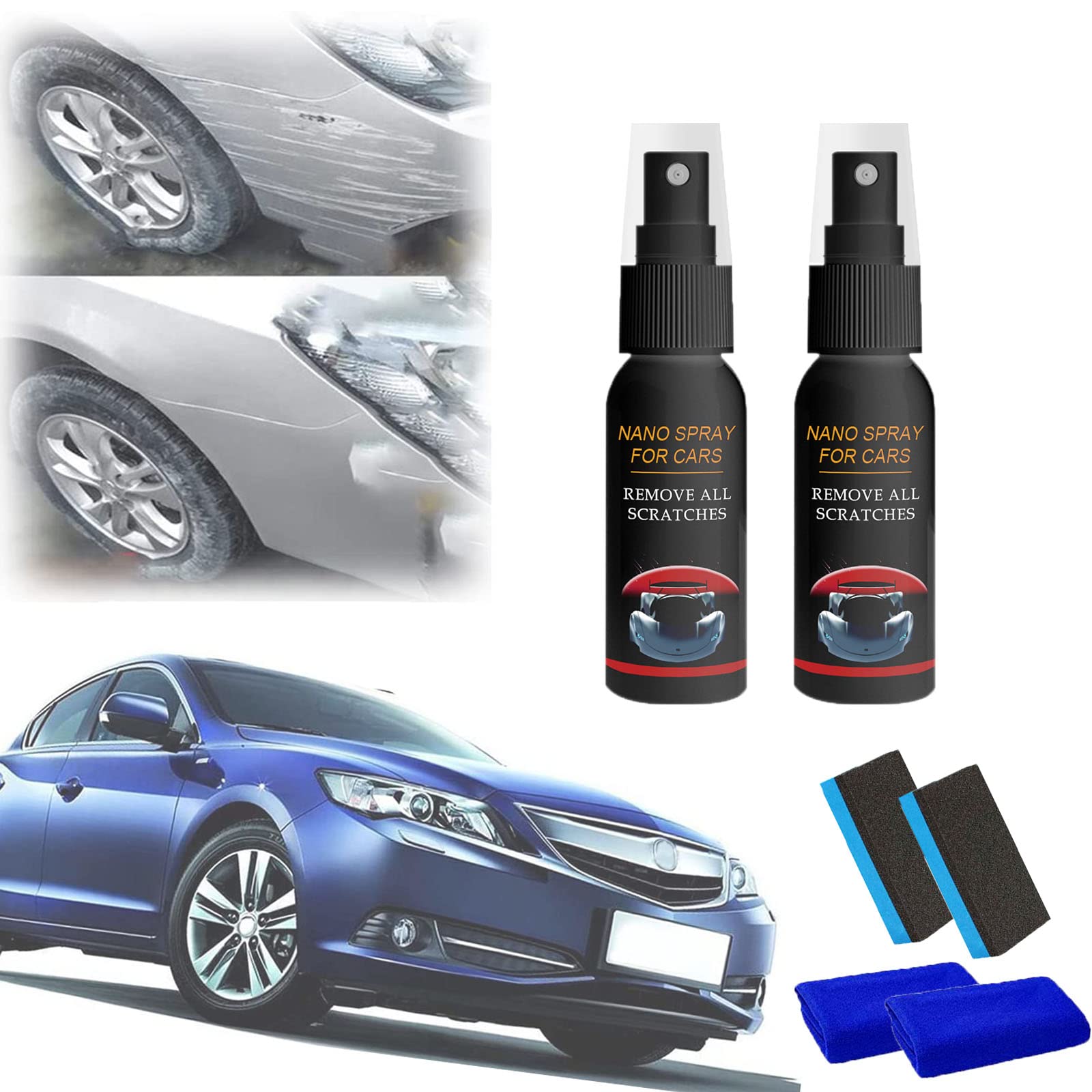 XGBYR Nano Car Scratch Repair Spray - 60ml - Fast & Easy Scratch Removal for Cars, Trucks & SUVs - Perfect for DIY Auto Detailing & Paint Touch-Ups