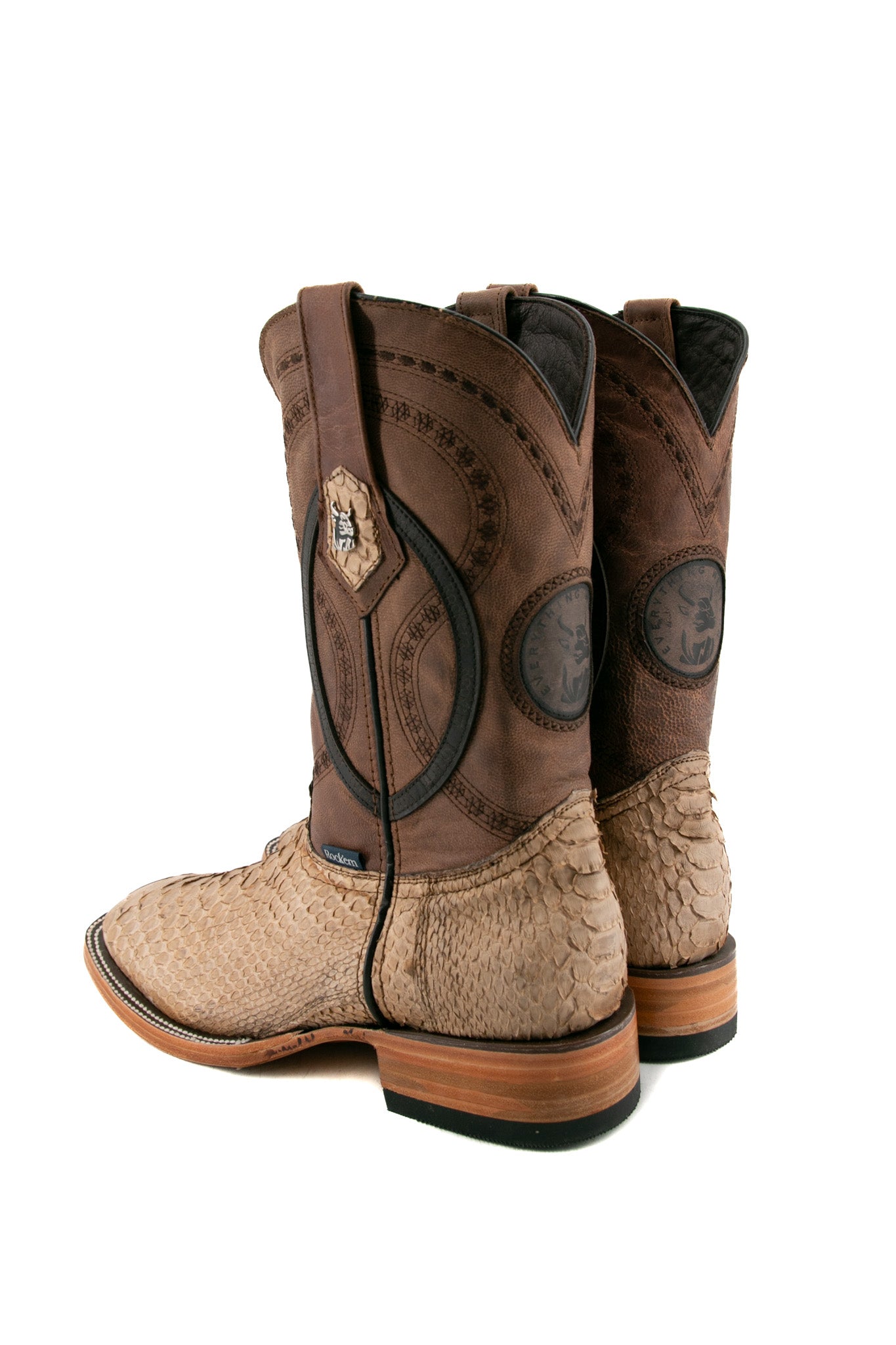 Exotic Python Square Toe Cowboy Boots for Men & Women - Western Style Fashion Boots for Rodeo, Country Music Festivals & Night Out