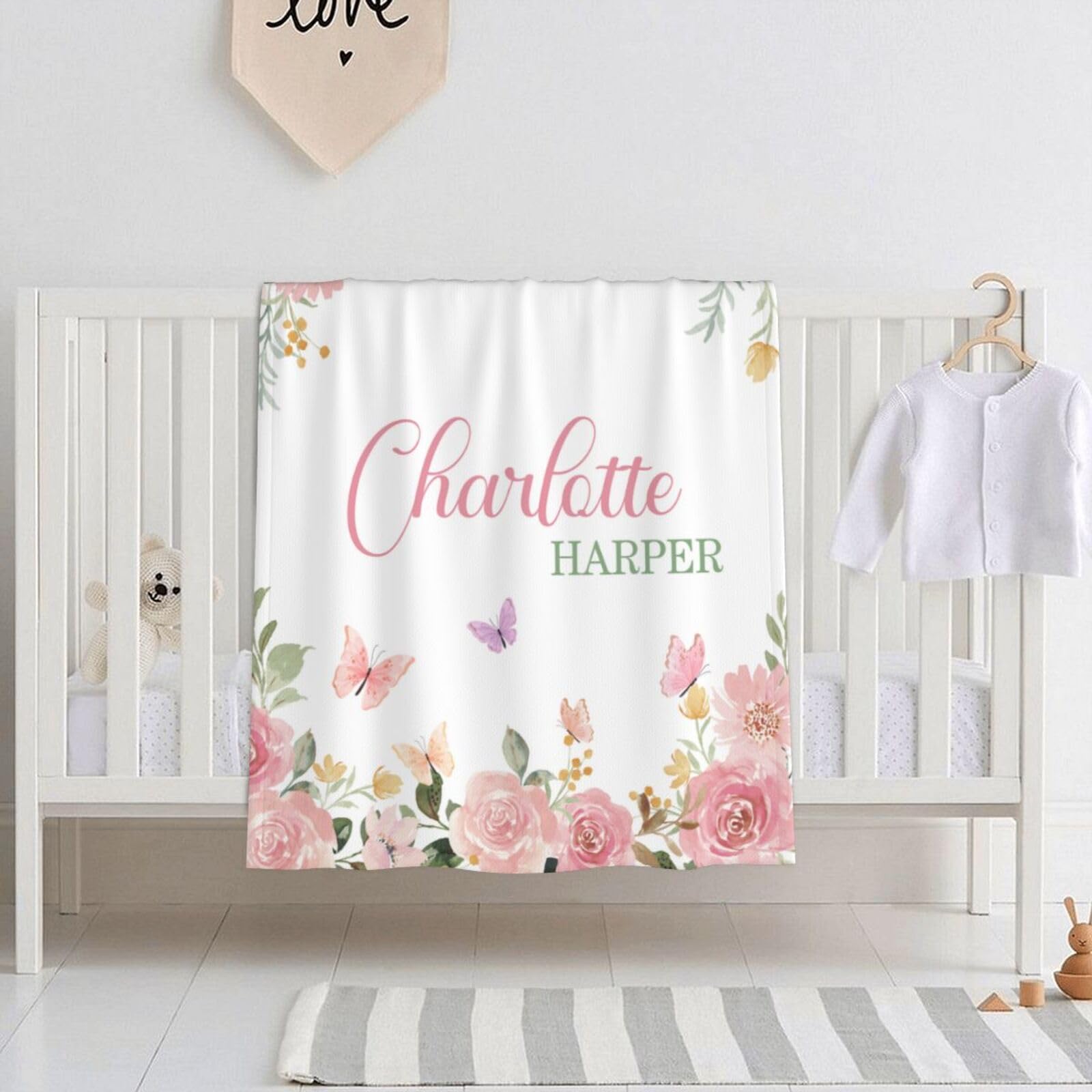 Personalized Baby Blankets for Girls & Women - Custom Name Fleece Blanket for Kids, Toddlers & Adults - Ultra Soft Bed Throw for Newborns - Perfect Baby Shower Gift & Birthday Present - Great for Nursery, Travel, and Cozy Family Moments