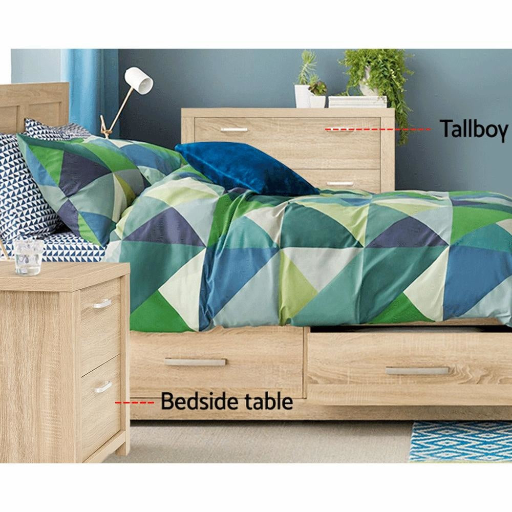Modern Wooden Nightstand with Drawer - Bedside Table Lamp Stand, Beige Finish - Perfect for Bedrooms, Living Rooms & Home Office Storage