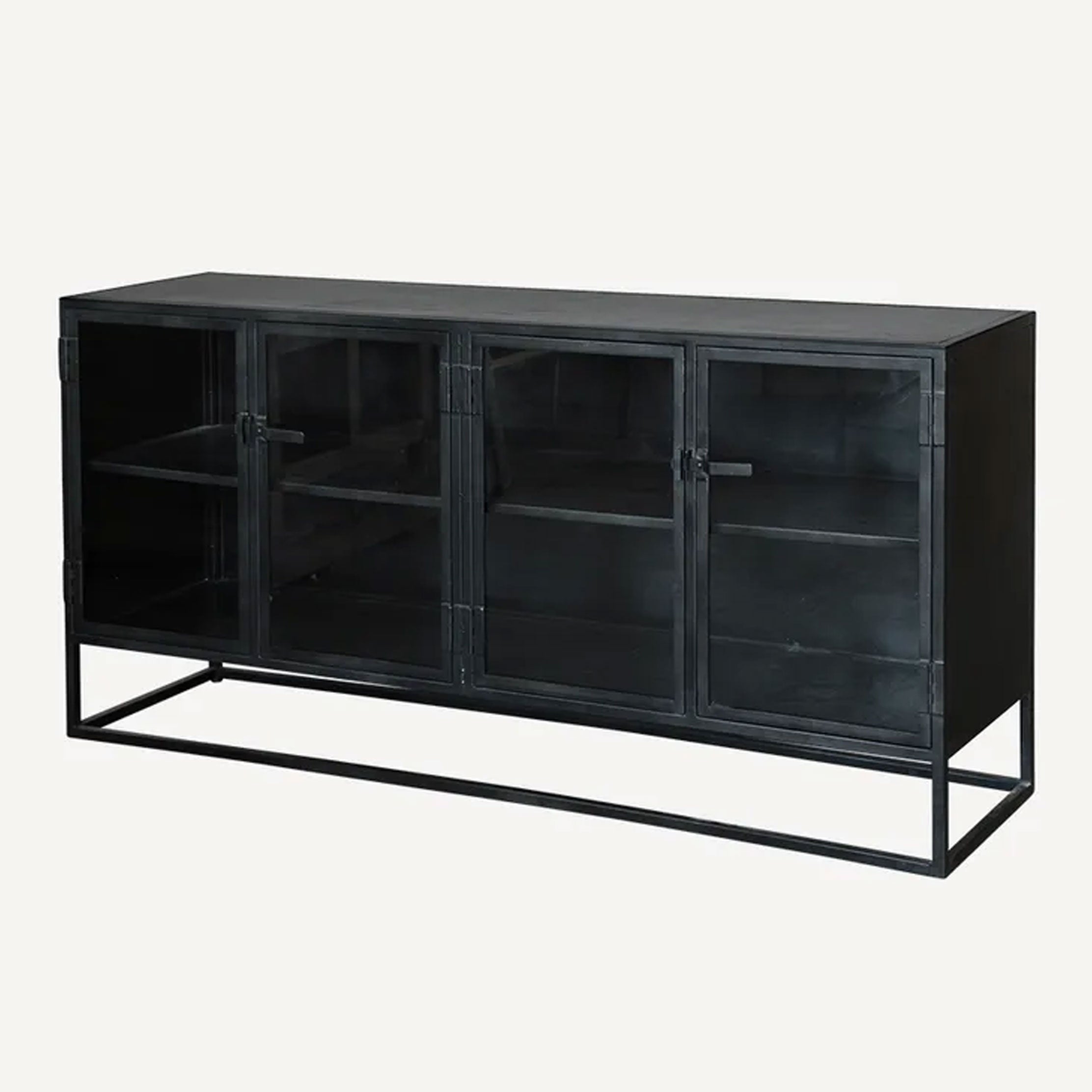 Industrial Metal Sideboard - Heavy Duty Storage Cabinet for Garage, Workshop & Office | Rust-Resistant Steel Shelving Unit with Adjustable Shelves & Lockable Doors