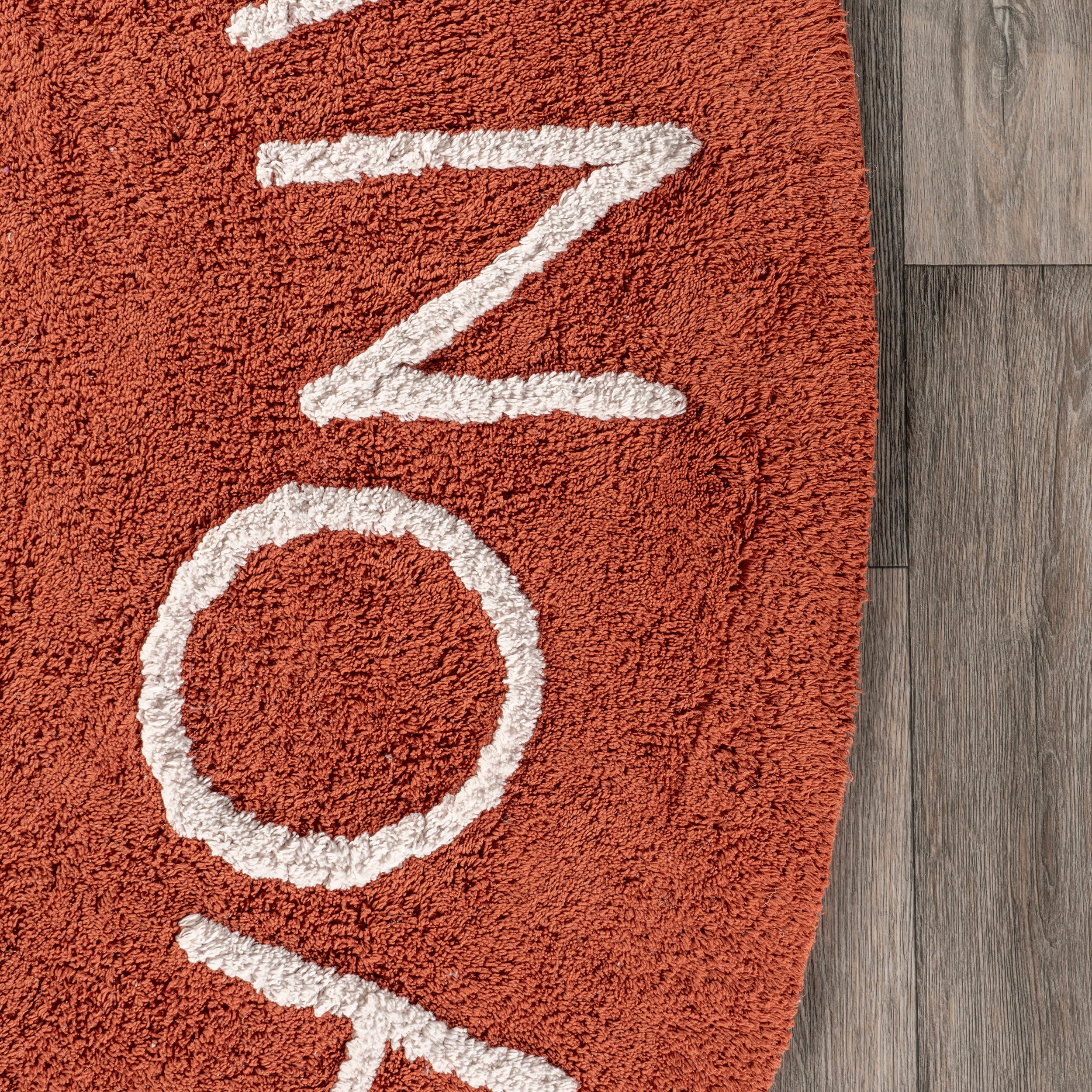 Alphabet Nursery Washable Rug - Soft Non-Slip Kids Play Mat for Baby Room & Playroom - Rust Color - Perfect for Crawling, Learning & Playtime
