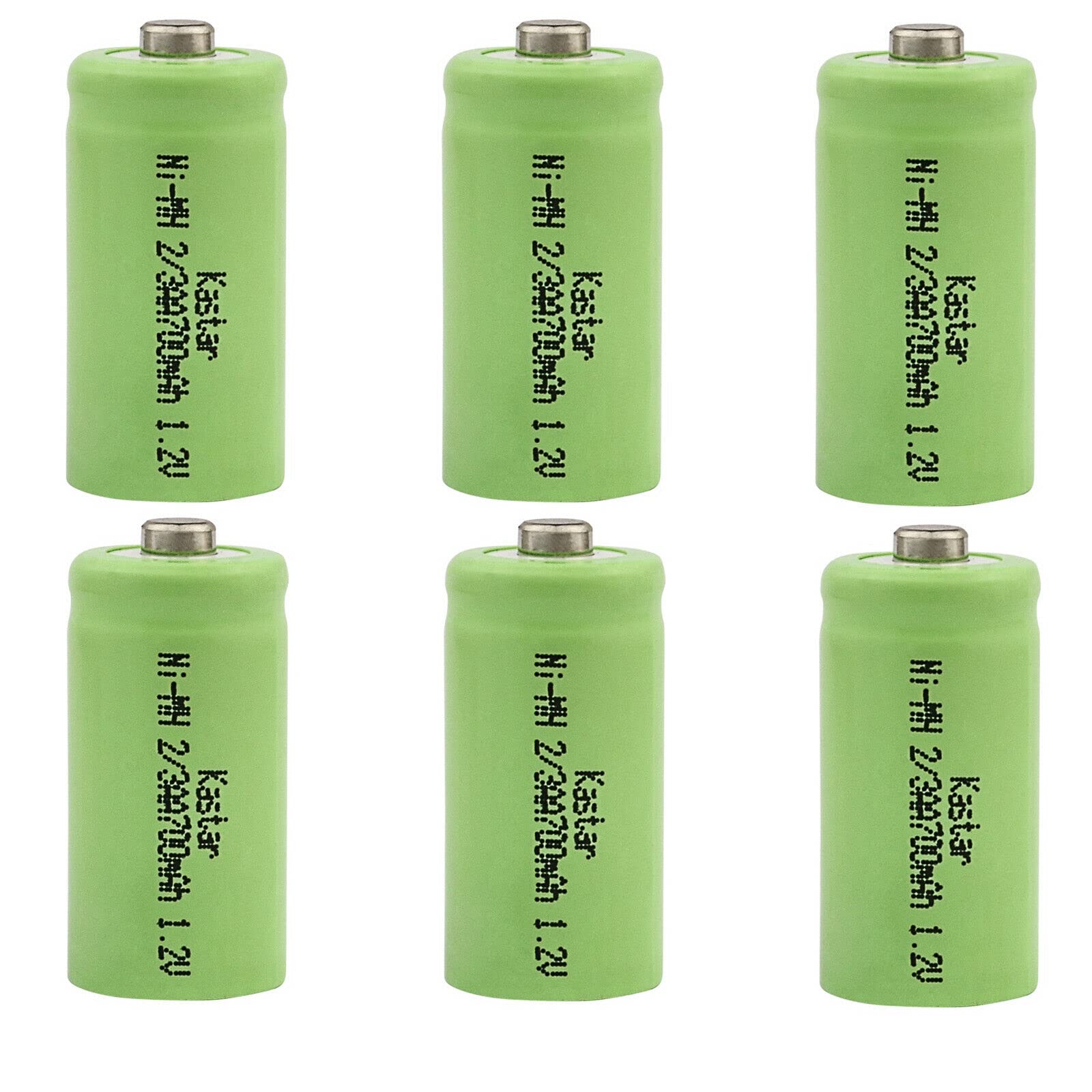 Kastar 6-Pack 2/3 AA Ni-MH 1.2V 700mAh Rechargeable Batteries for Solar Lights - Perfect for Solar Garden Decor, Pathway Lighting, Holiday Displays & Outdoor Yard Decorations