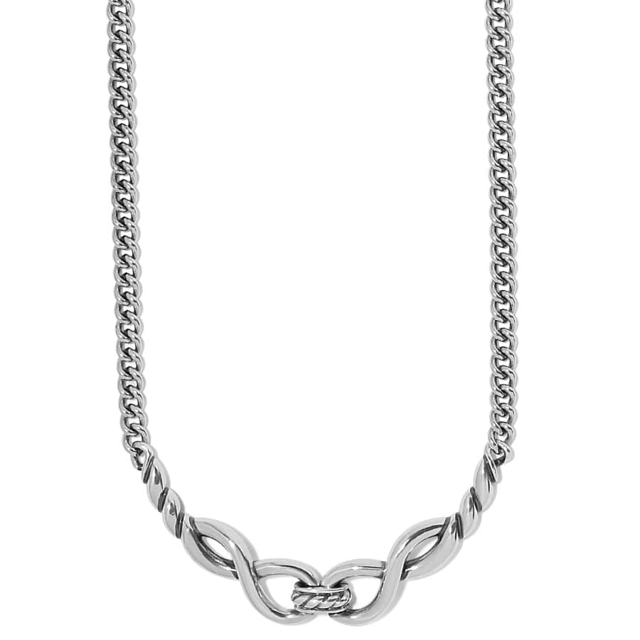 Interlok Infinity Collar Necklace for Women - Sterling Silver 925 Adjustable Choker with Cubic Zirconia - Perfect for Weddings, Date Nights & Special Occasions