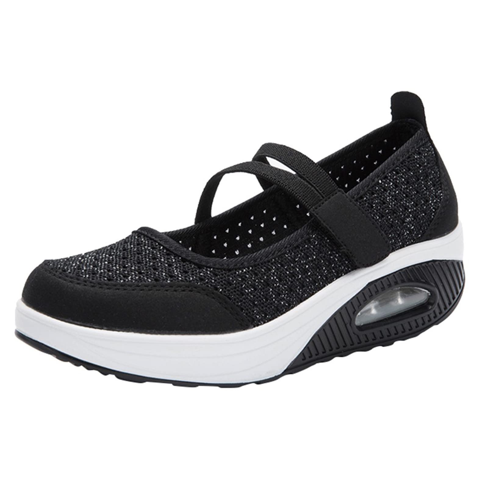 Women's Slip On Sneakers - Breathable Mesh Walking Shoes for Women - Fashionable & Comfortable Wedge Sneakers for Casual Wear, Workout & Daily Walking