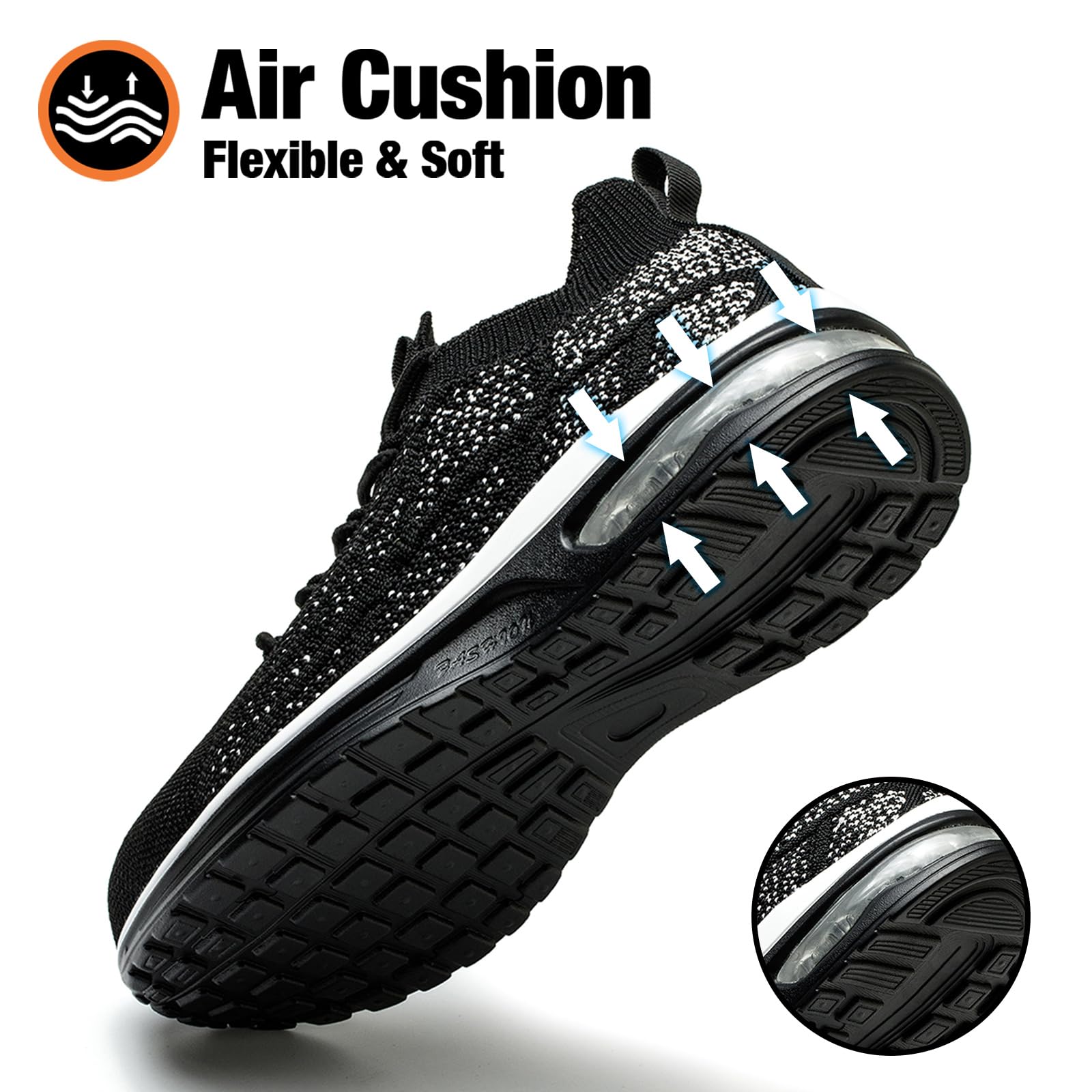 Women's Steel Toe Work Shoes - Breathable Safety Sneakers with Composite Toe | Lightweight & Comfortable for Construction, Warehouse & Outdoor Work
