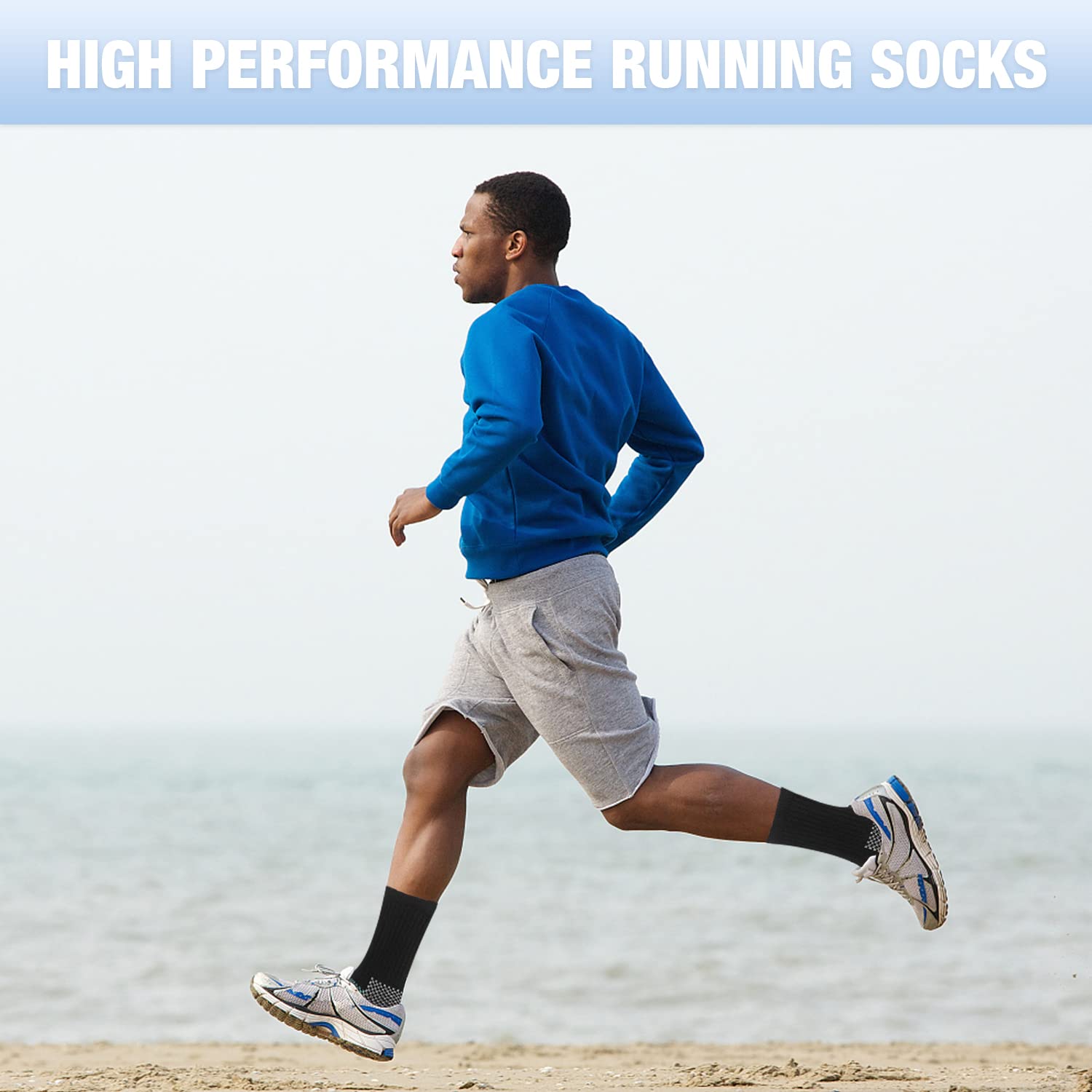 Iseasoo Compression Socks for Women & Men - Circulation Support, Plantar Fasciitis Relief, Athletic Running Crew Socks - Perfect for Workouts, Travel & Recovery